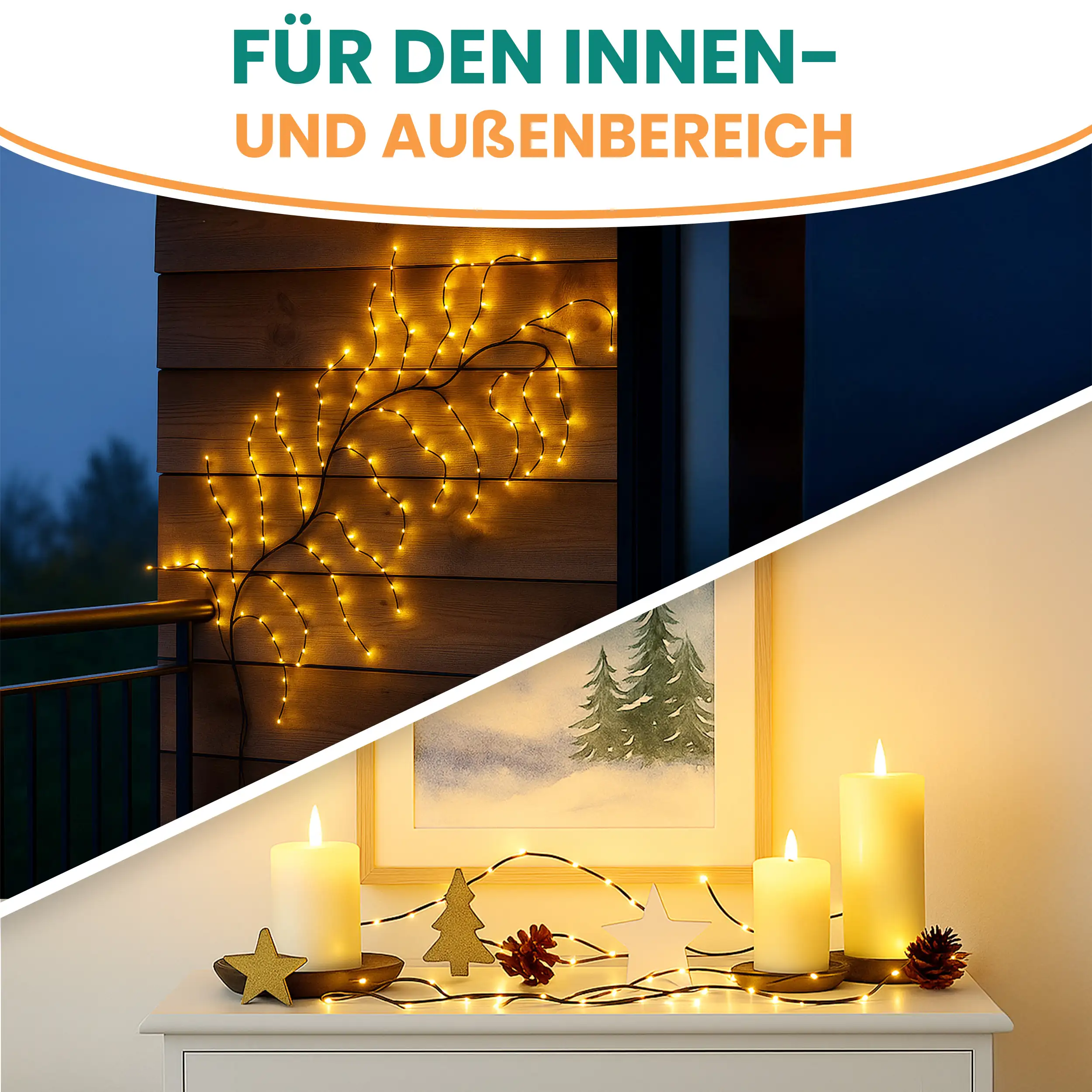 Lichterkette Ast Weidenrebe 160 LED warmweiß mit Timer Länge Wanddeko Baumzweig 230 cm Lichterkette Ast Weidenrebe 160 LED warmweiß mit Timer Länge Wanddeko Baumzweig 230 cm