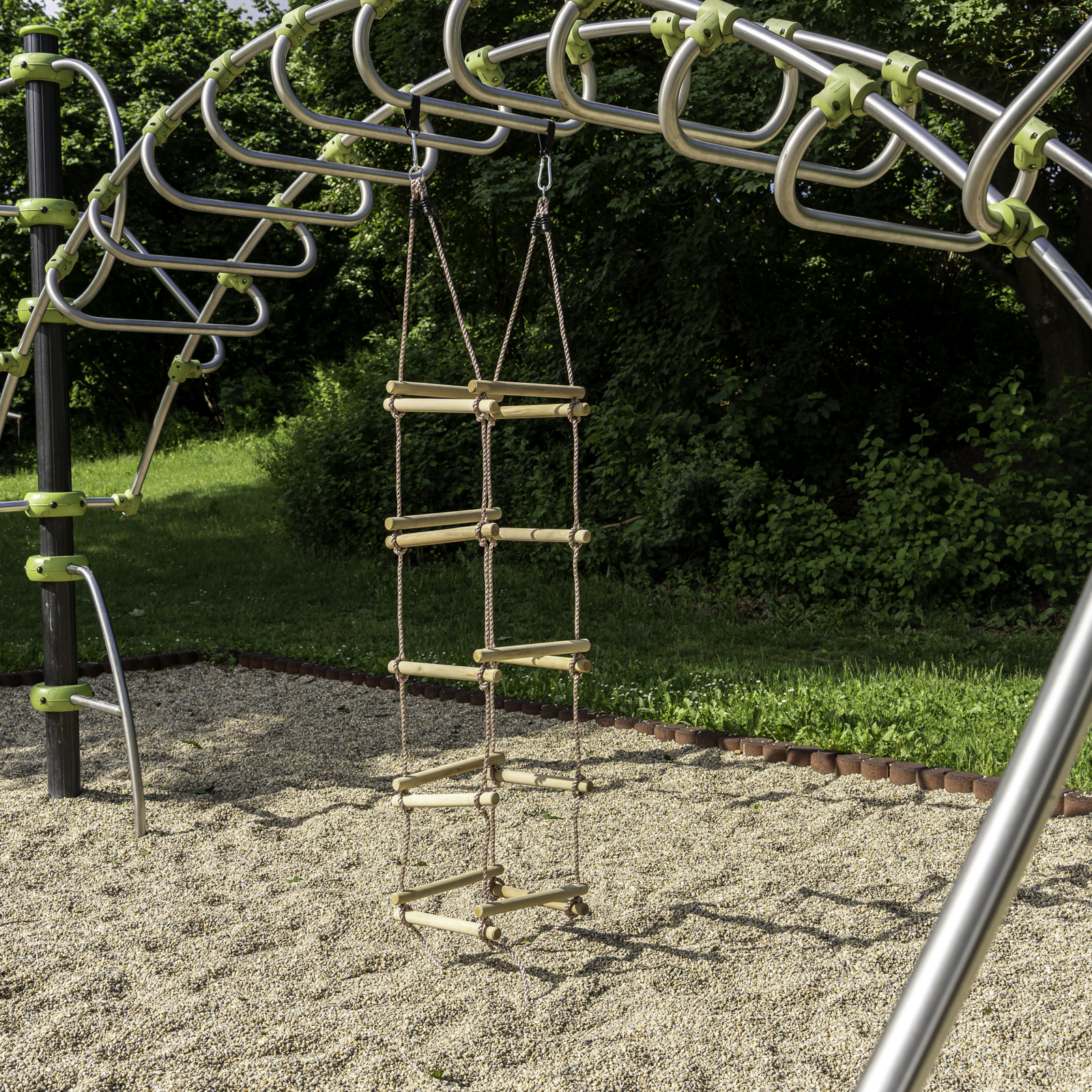 Strickleiter 2 m mit Holzsprossen 5 Ebenen für Kinder Kletterleiter für Spielturm