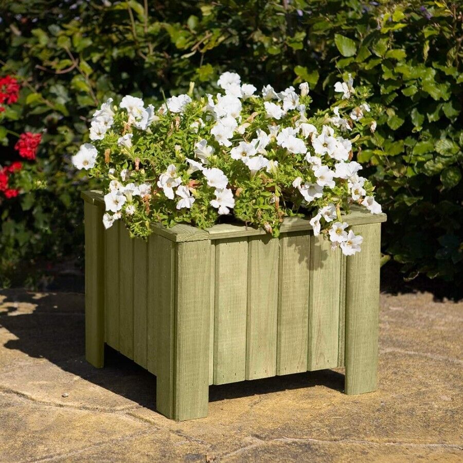 Pflanzkasten aus Holz KDI 40x40x31,5 cm quadratisch Blumenkasten Pflanzentrog