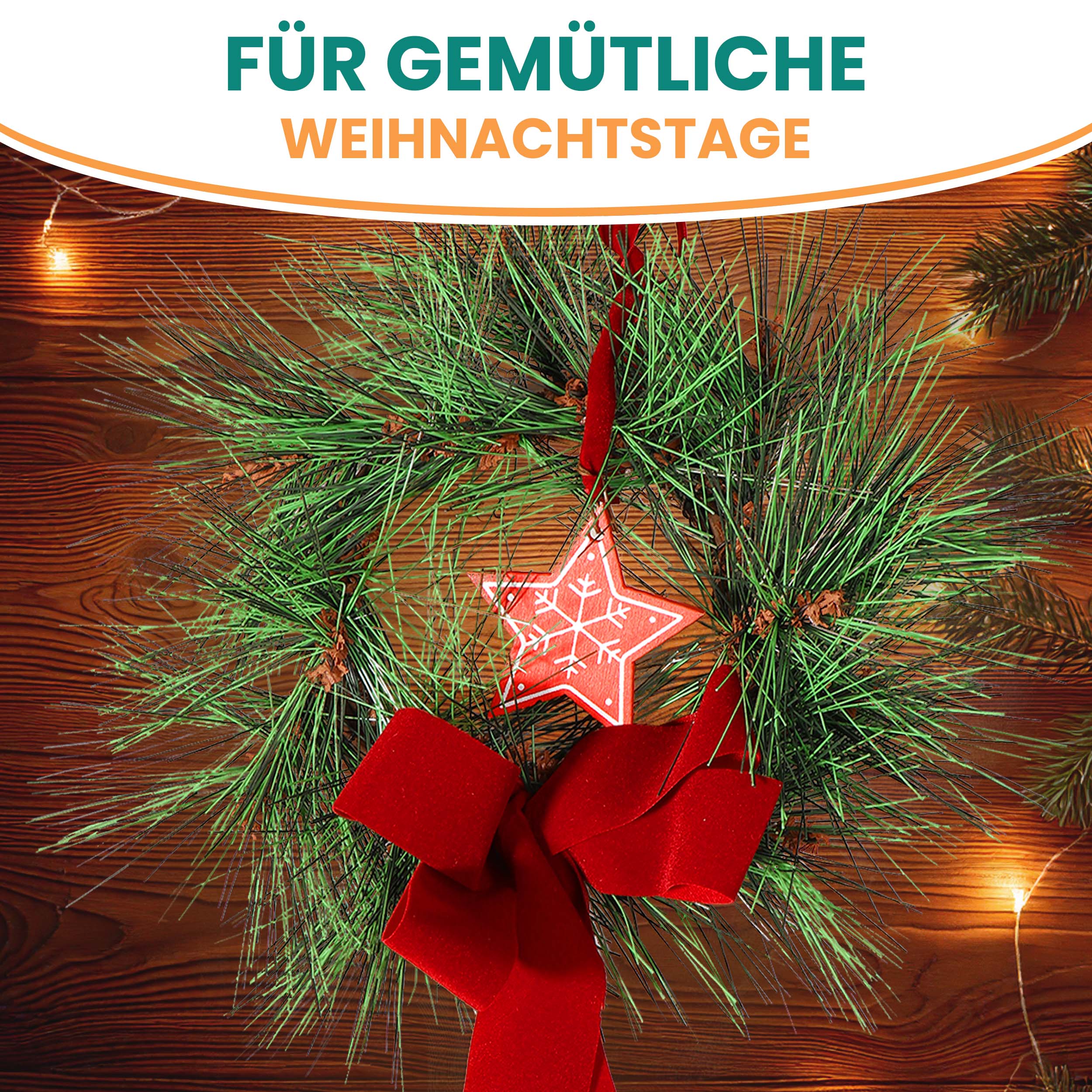Künstlicher Advents-Türkranz Türschmuck Ø 22 cm und Ø 36 cm Weihnachtskranz