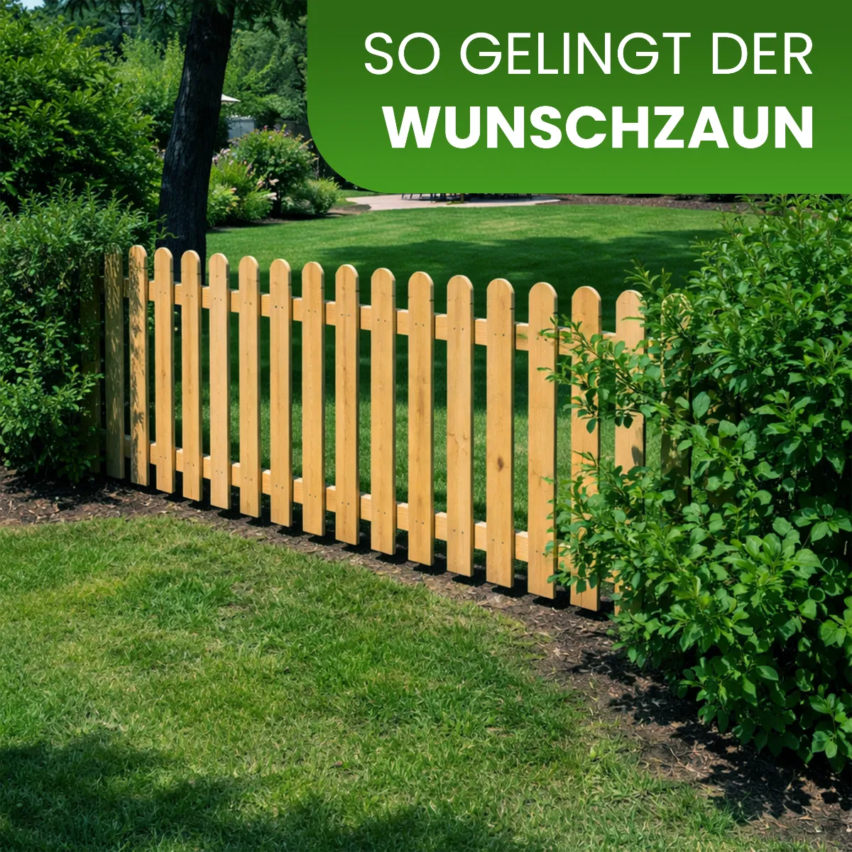 Holzpaket für Gartenzaun Lattenzaun inkl. Schrauben 180 cm lang Kiefer imprägniert Typ A 60 cm hoch