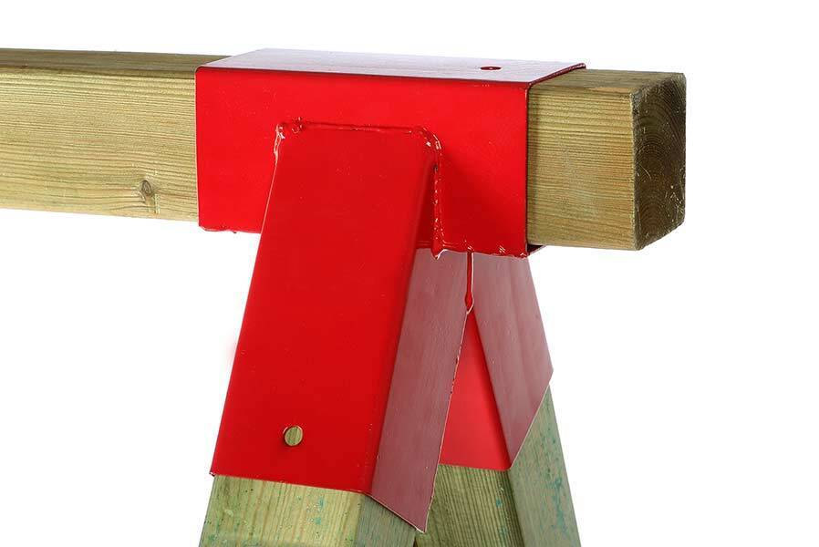 Verbinder rot Schaukelgestell Balken Pfosten 9x9 cm Schaukel selber bauen Schaukelverbinder