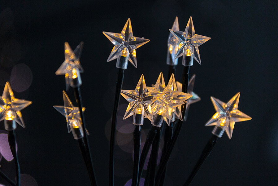 sterne-garten LED-Sternenleuchtstäbe 3-er Set LED warmweiß Gartenbeleuchtung