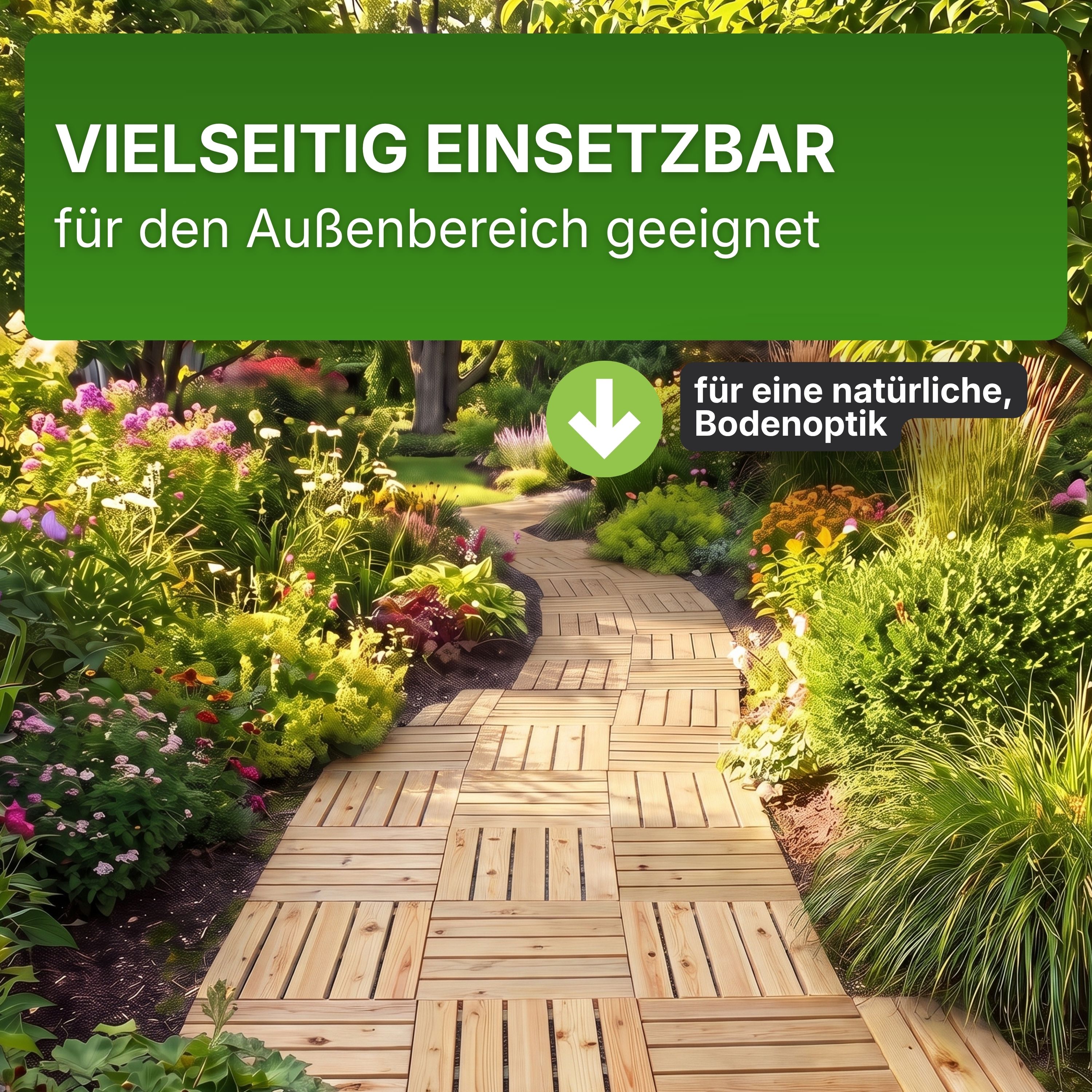 Holzfliese Lärche Natur glatt 50x50 cm Fliese Bodenfliese Terrassenfliese