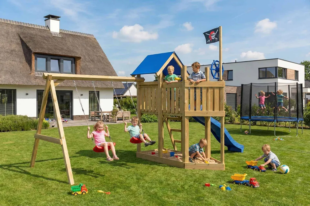 Spielturm Georg Fun mit Doppelschaukel und Podest