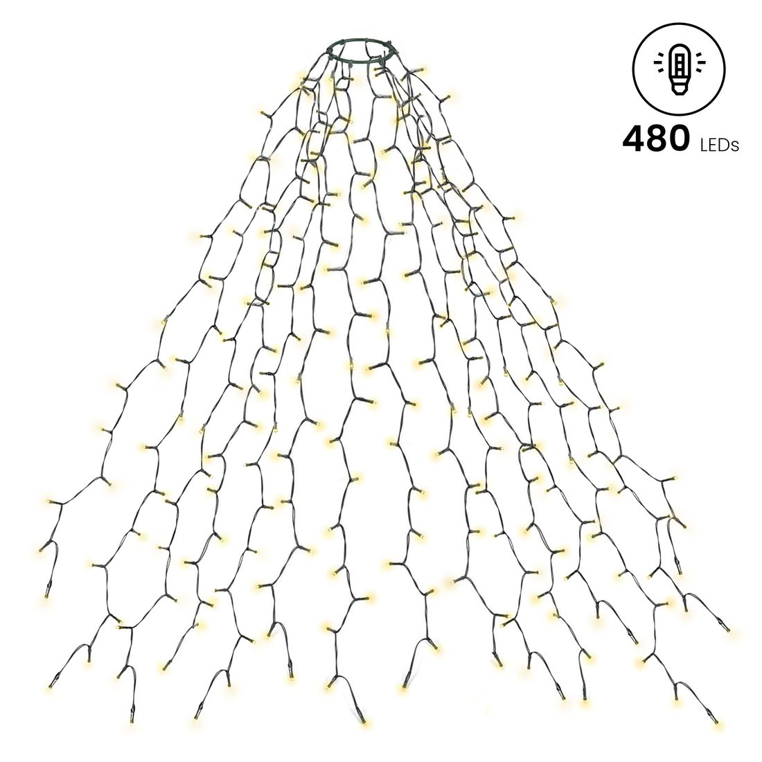 Weihnachtsbaum-Lichterkette mit Ring für Weihnachtsbäume warmweiß Timer-Funktion 