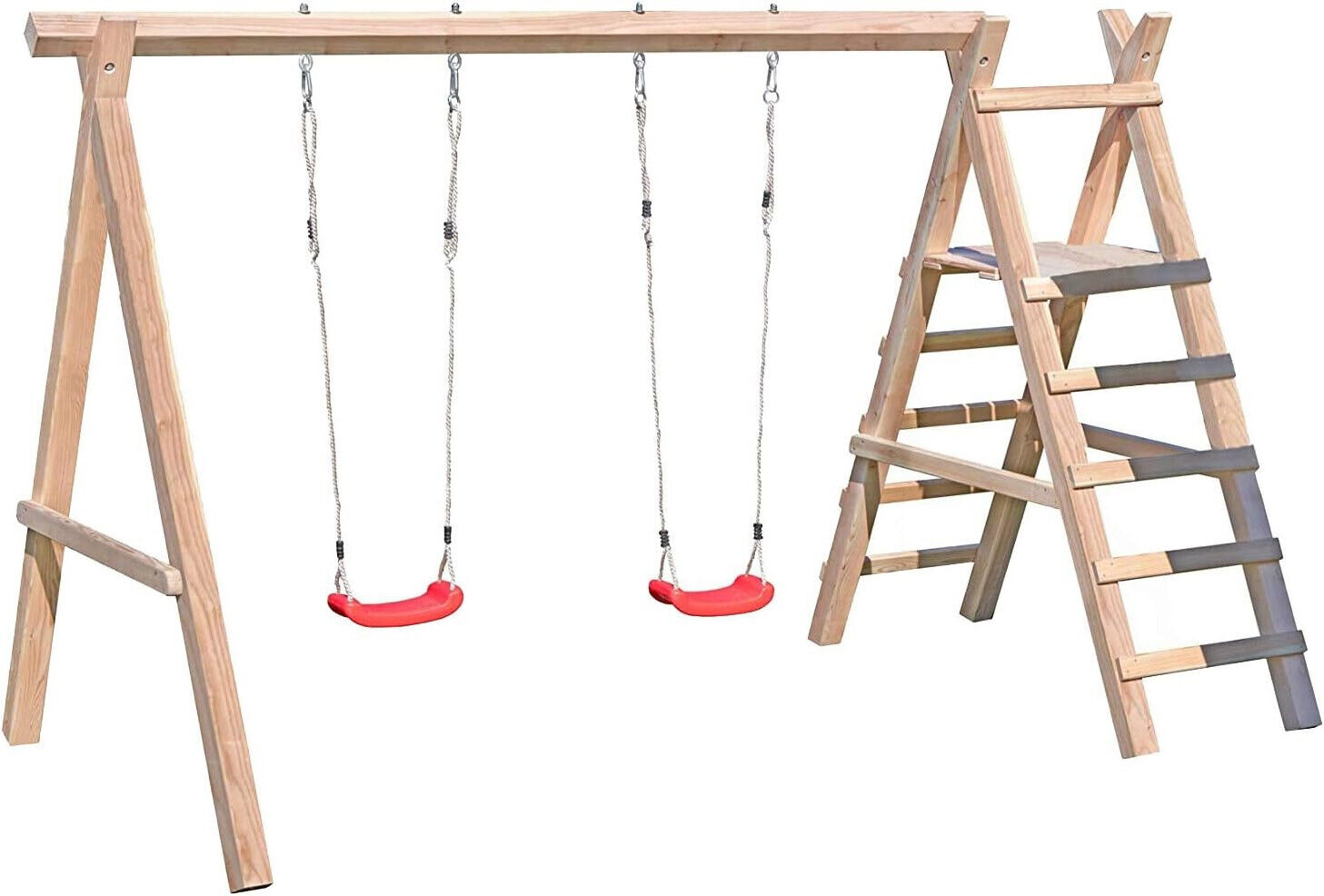 Schaukelgerüst Modell 4.2 mit Doppelschaukel für Kinder mit Podest für Rutsche