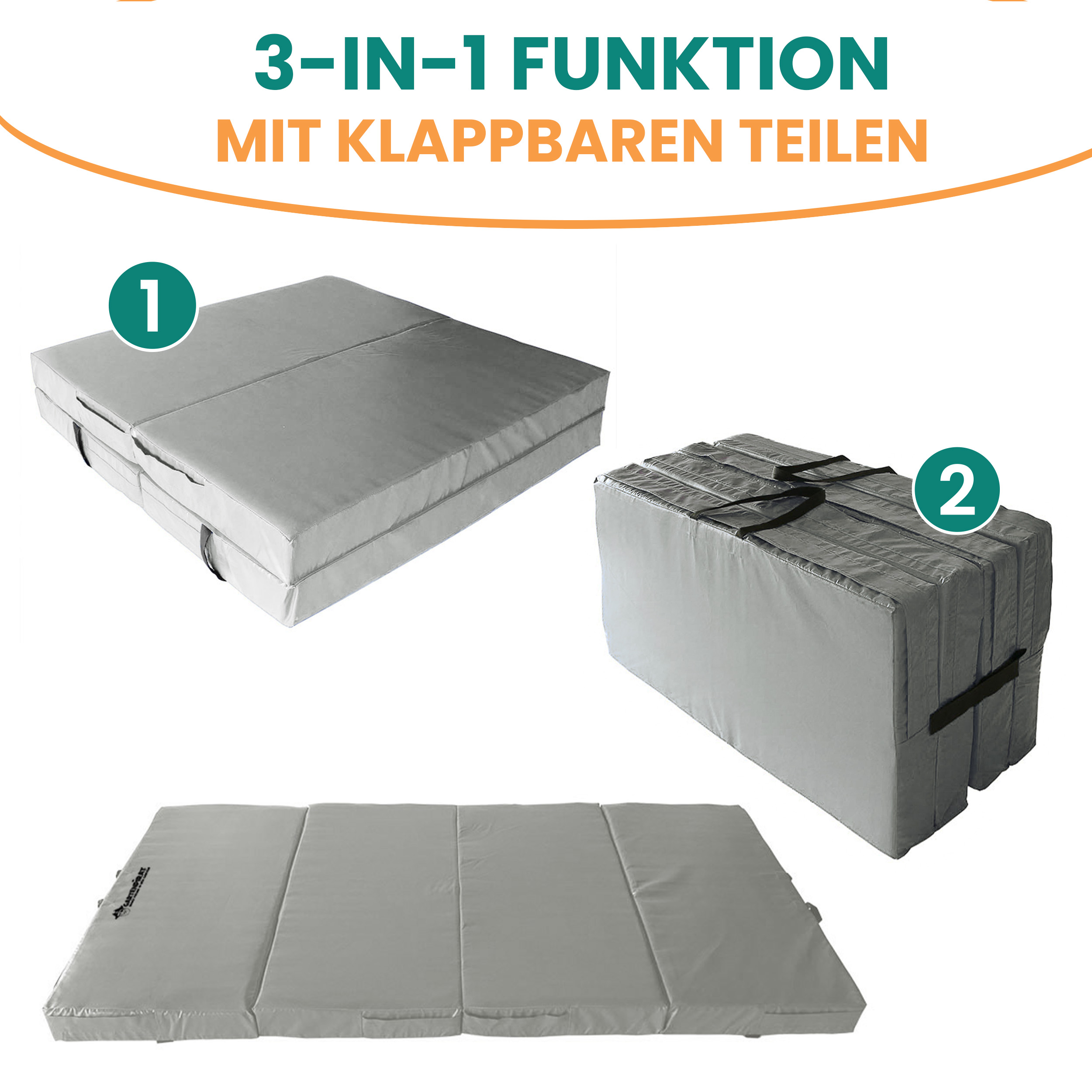 Universal Bodenmatte 4-teilig 200x100x10 cm Bouldermatte Weichbodenmatte klappbar