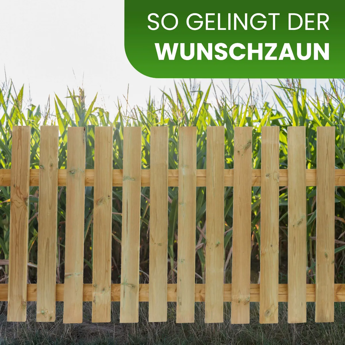 Holzpaket für Gartenzaun Lattenzaun inkl. Schrauben 180 cm breit Kiefer imprägniert Typ F 80 cm hoch