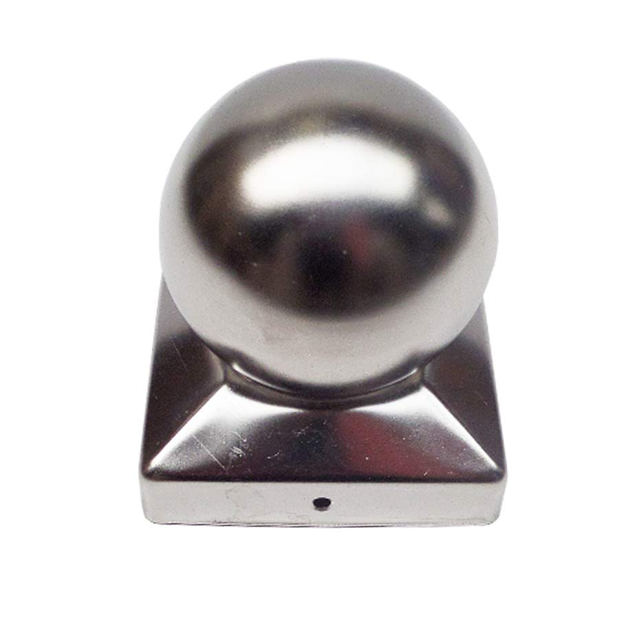 Pfostenkappe Zaunkappe aus Edelstahl mit Kugel für Pfosten 9x9 cm