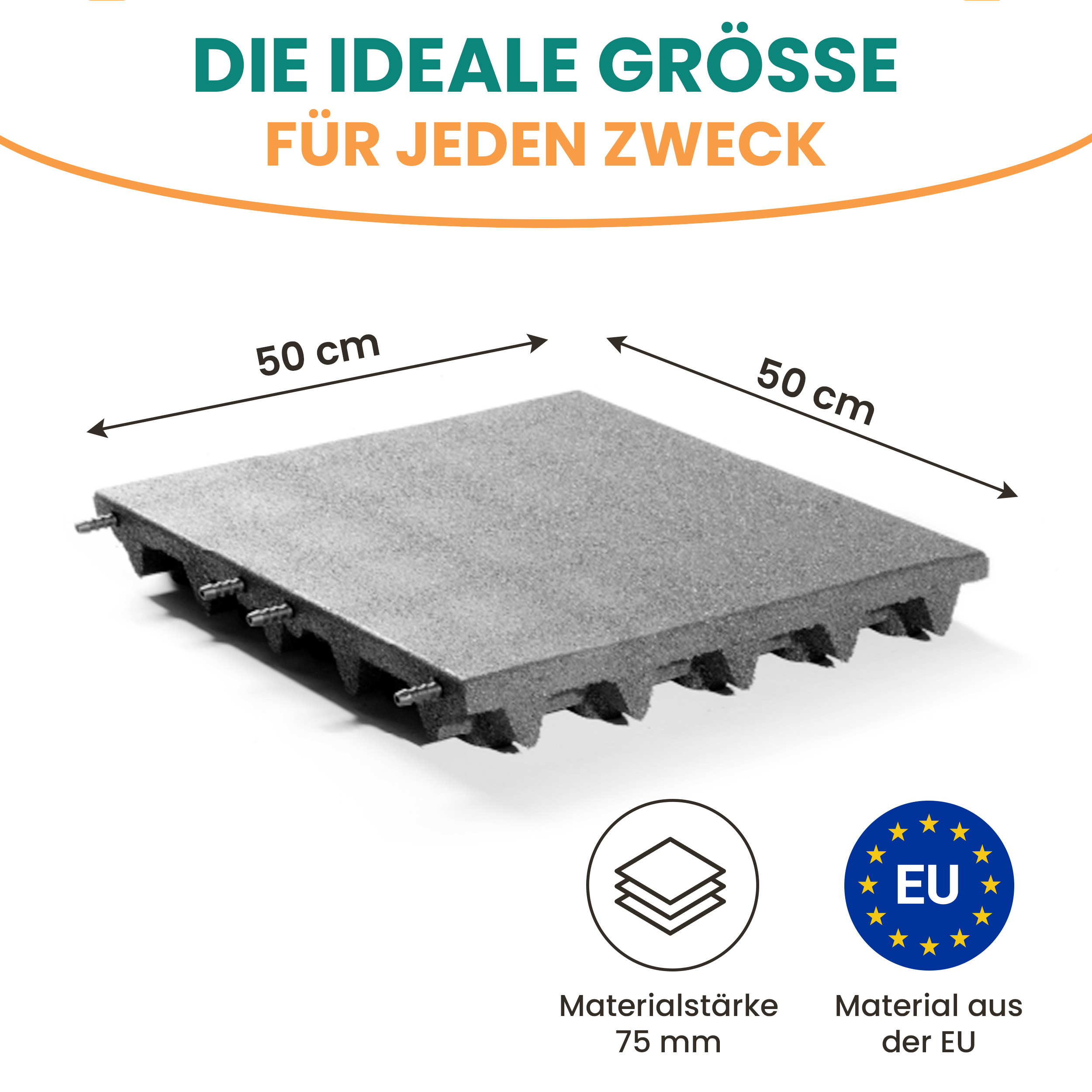 Fallschutzmatte 50x50 cm Gummimatte für Spieltürme Schaukel Rutsche Outdoor