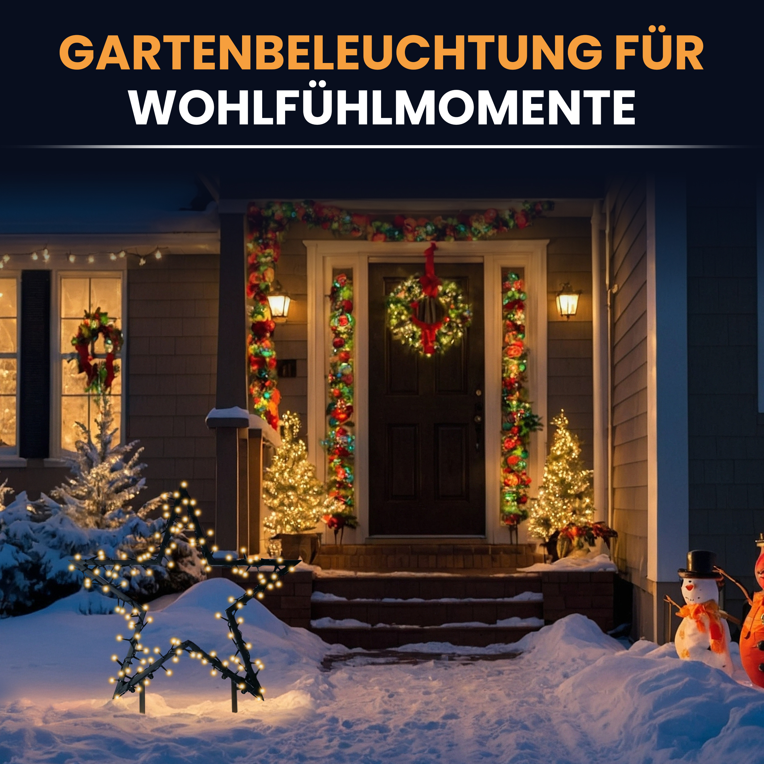 3GvvyxllV2SUfP Gartenstern mit Erdspieß und LED Beleuchtung Weihnachtsstern