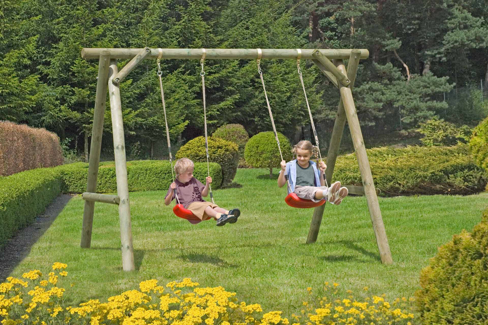 Schaukelgestell Doppelschaukel Typ 1.2 Schaukelgerüst für Kinder Holz KDI Classic
