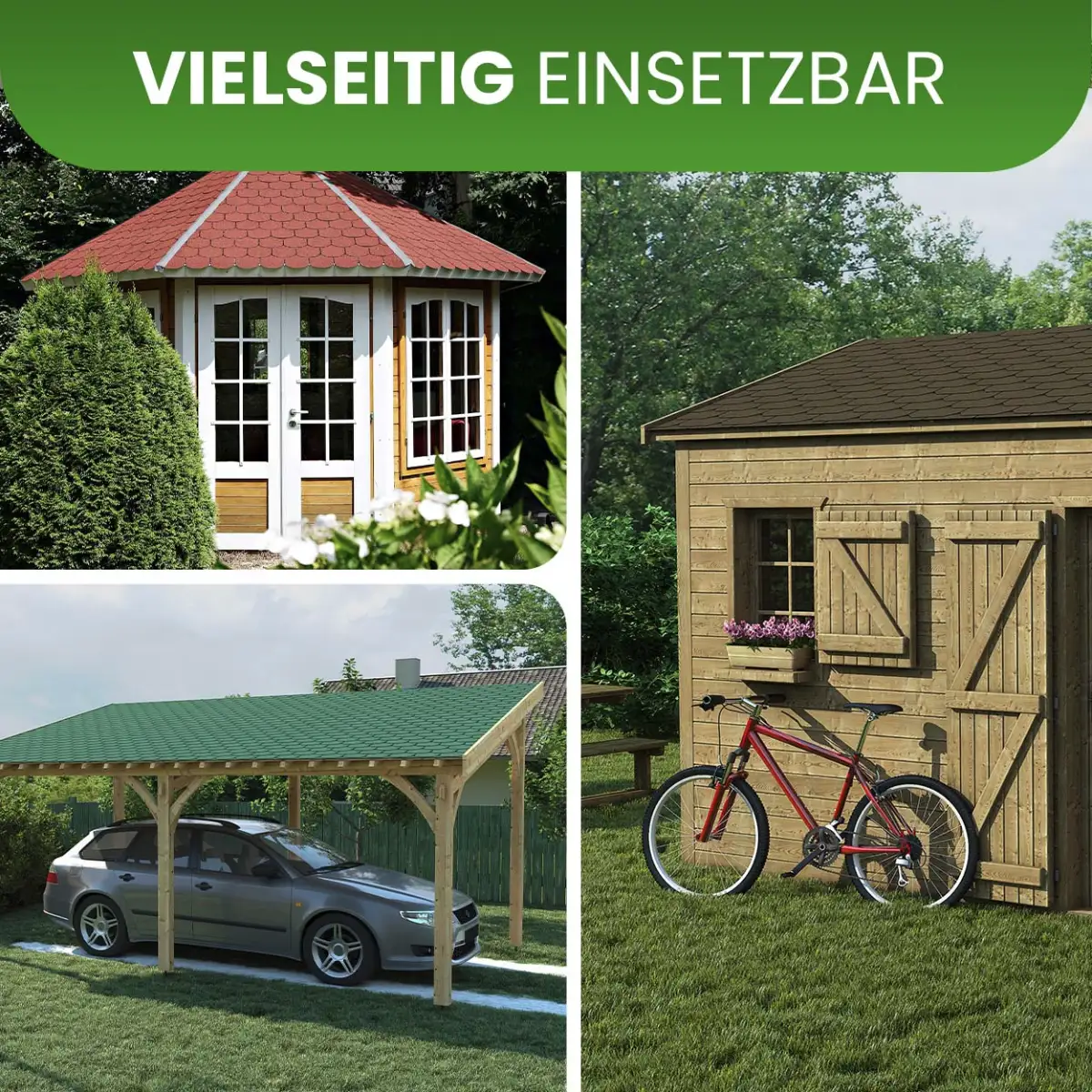 Bitumendachschindeln Biberschwanz Rot 2 m² Dachdeckung