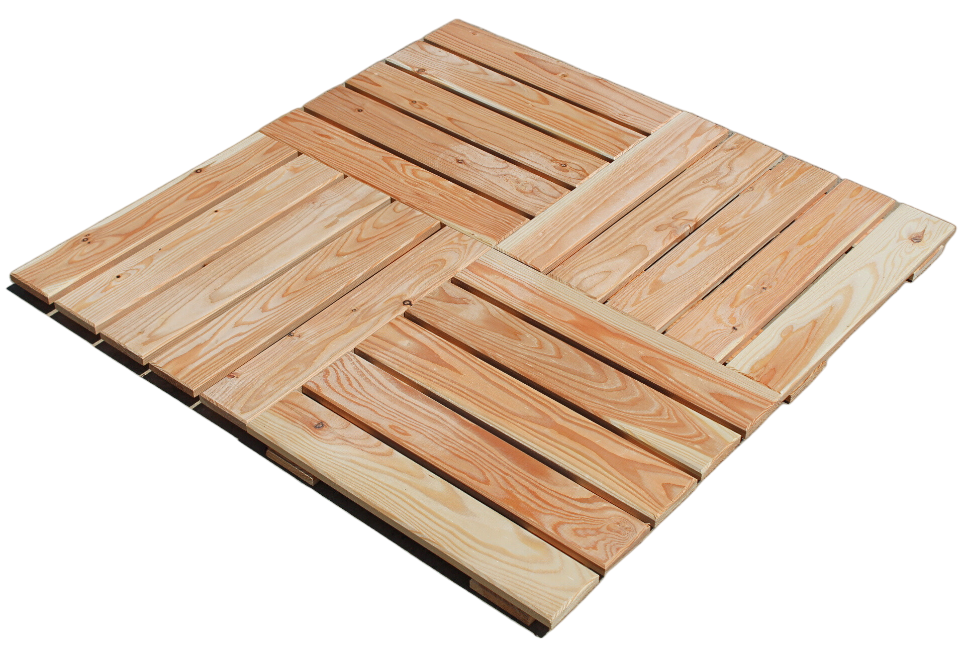Terrassenfliese aus Lärchenholz 50x50cm Holzfliese Balkonfliese Fliese Lärche 8er Set (1 Karton)