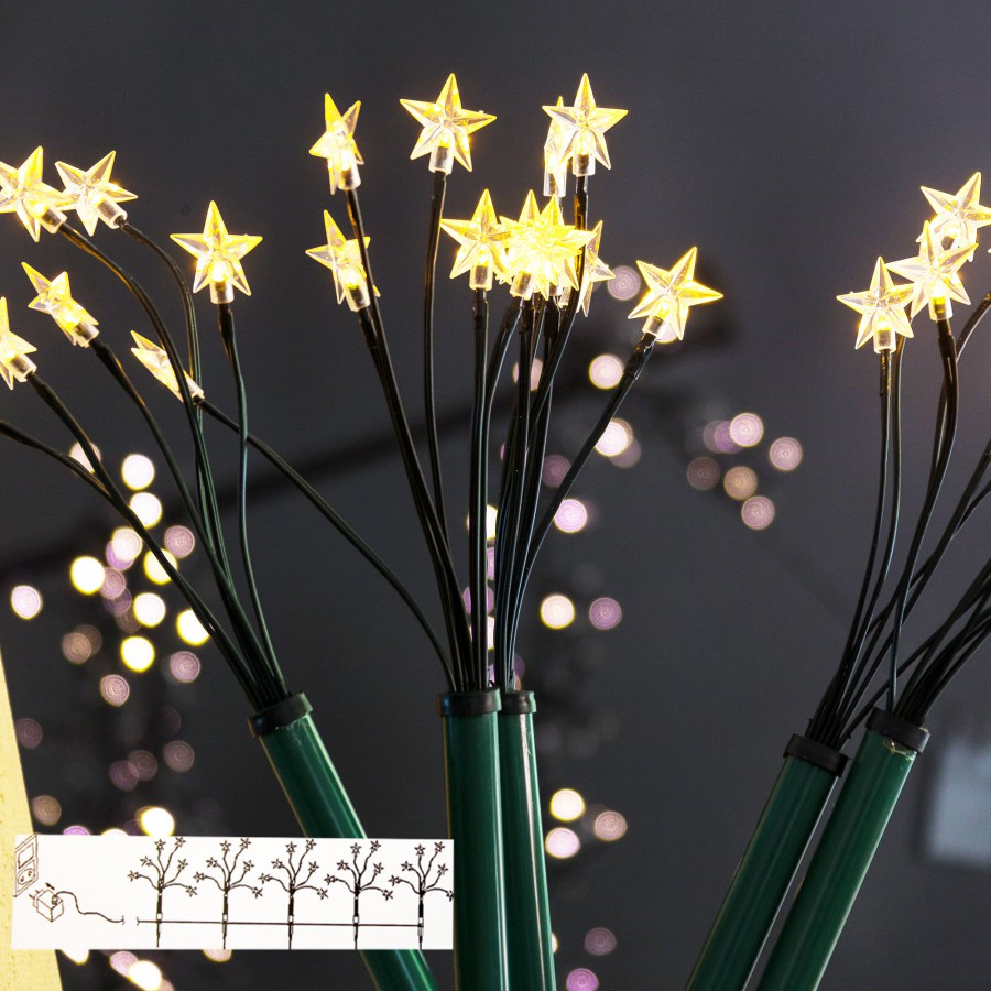 LED Gartenstecker 5er Set Funkelnde Sternenstäbe für den Außenbereich
