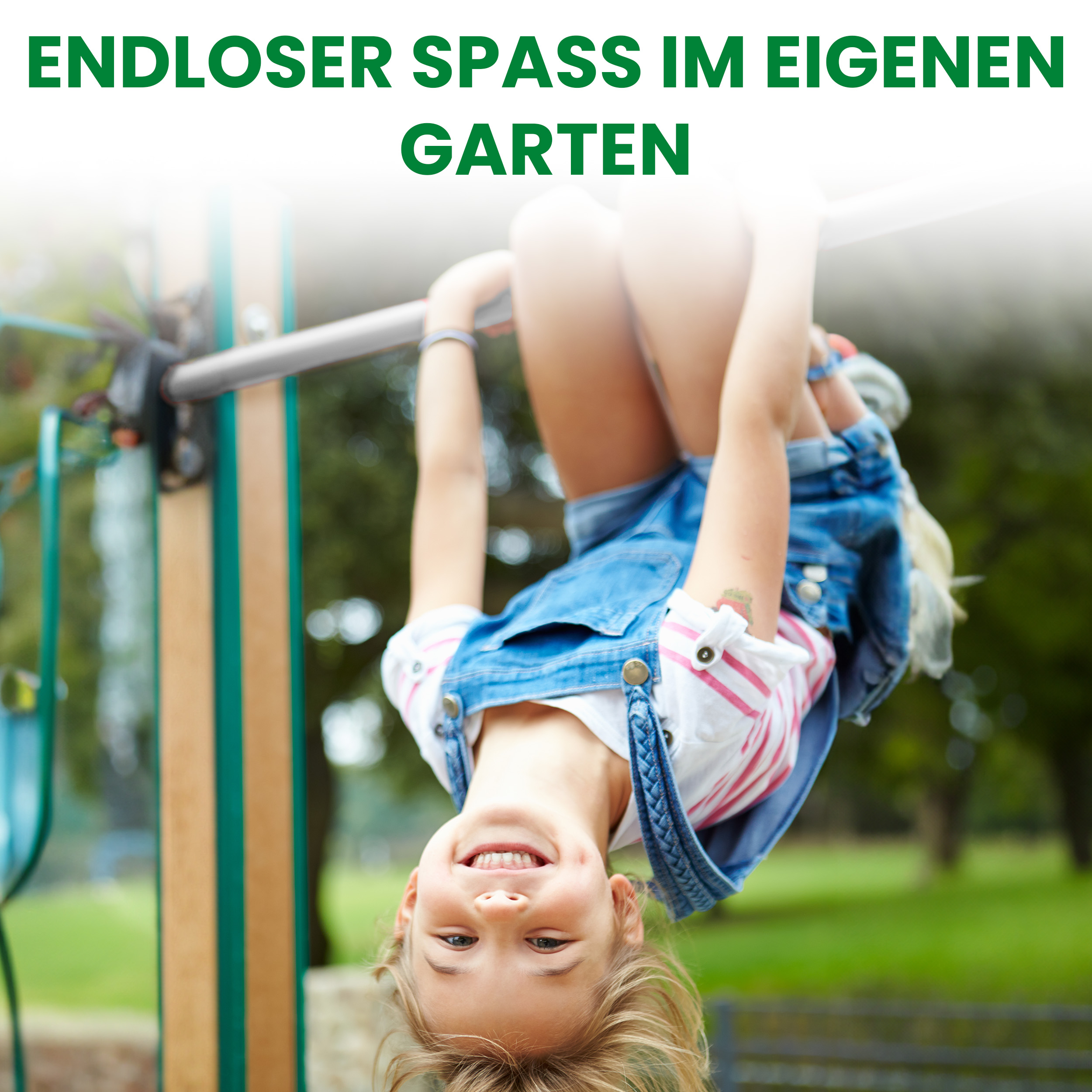 Turnreck aus Lärchenholz ⌀ 12 cm mit Edelstahl-Reckstange und Einschlaghülsen