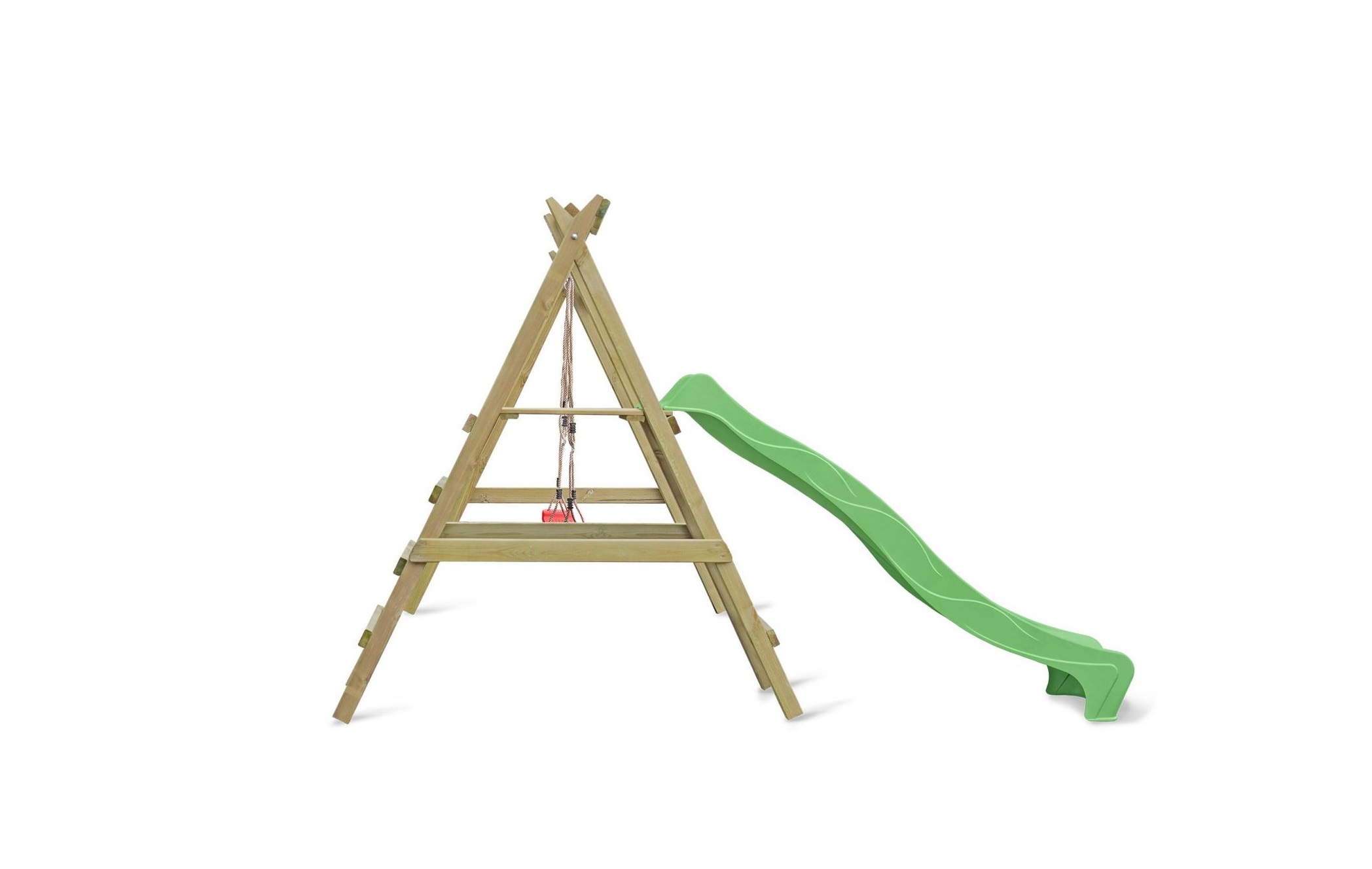 Schaukelgerüst Typ 4.2 mit Doppelschaukel und Rutsche für Kinder