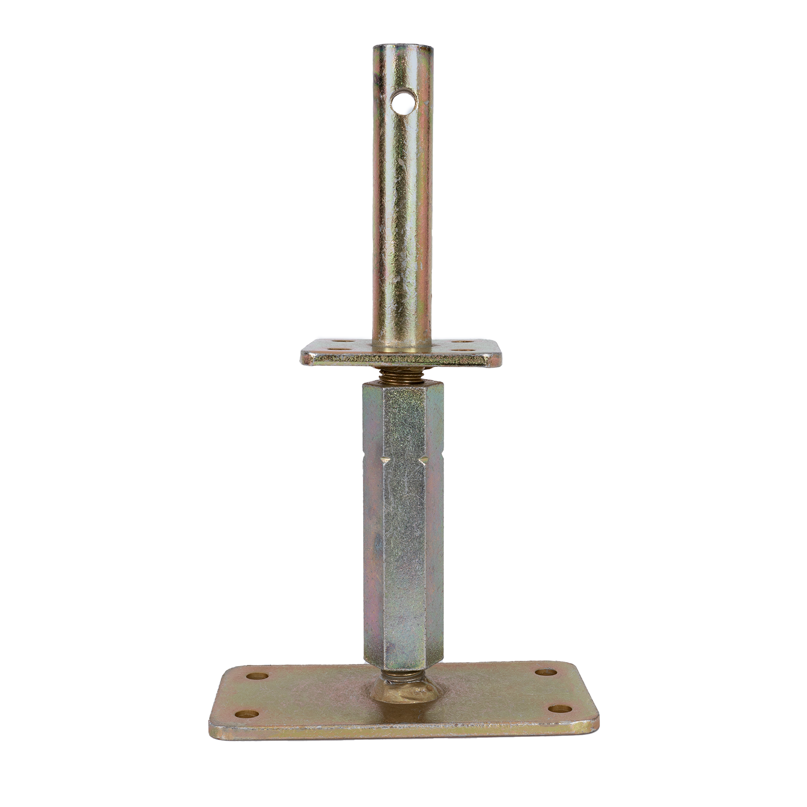 T-Pfostenträger zum Aufschrauben mit Dorn höhenverstellbar 140-200 mm