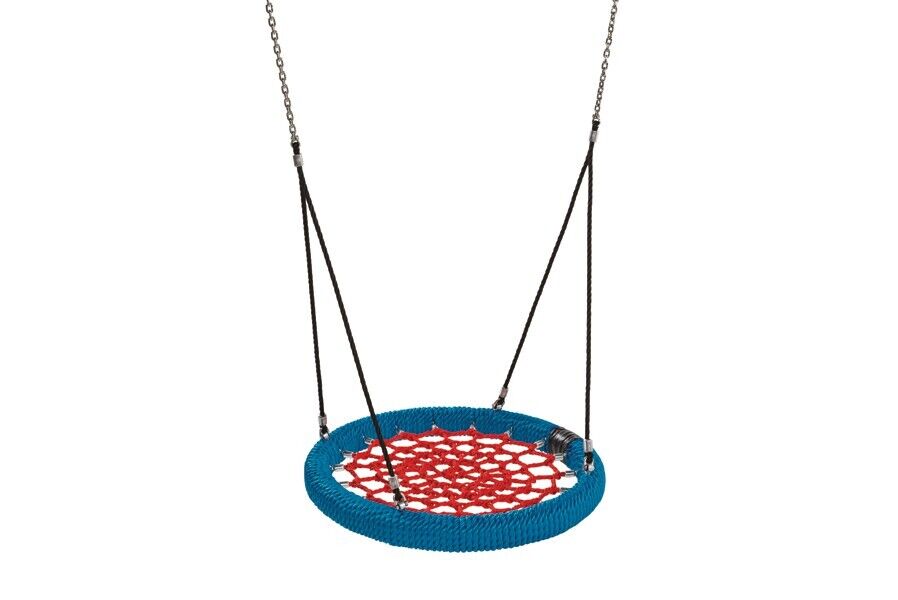 Nestschaukel Ø 100 cm blau/ rot nach EN 1176 für öffentlichen Bereich Spielplatz für Kinder