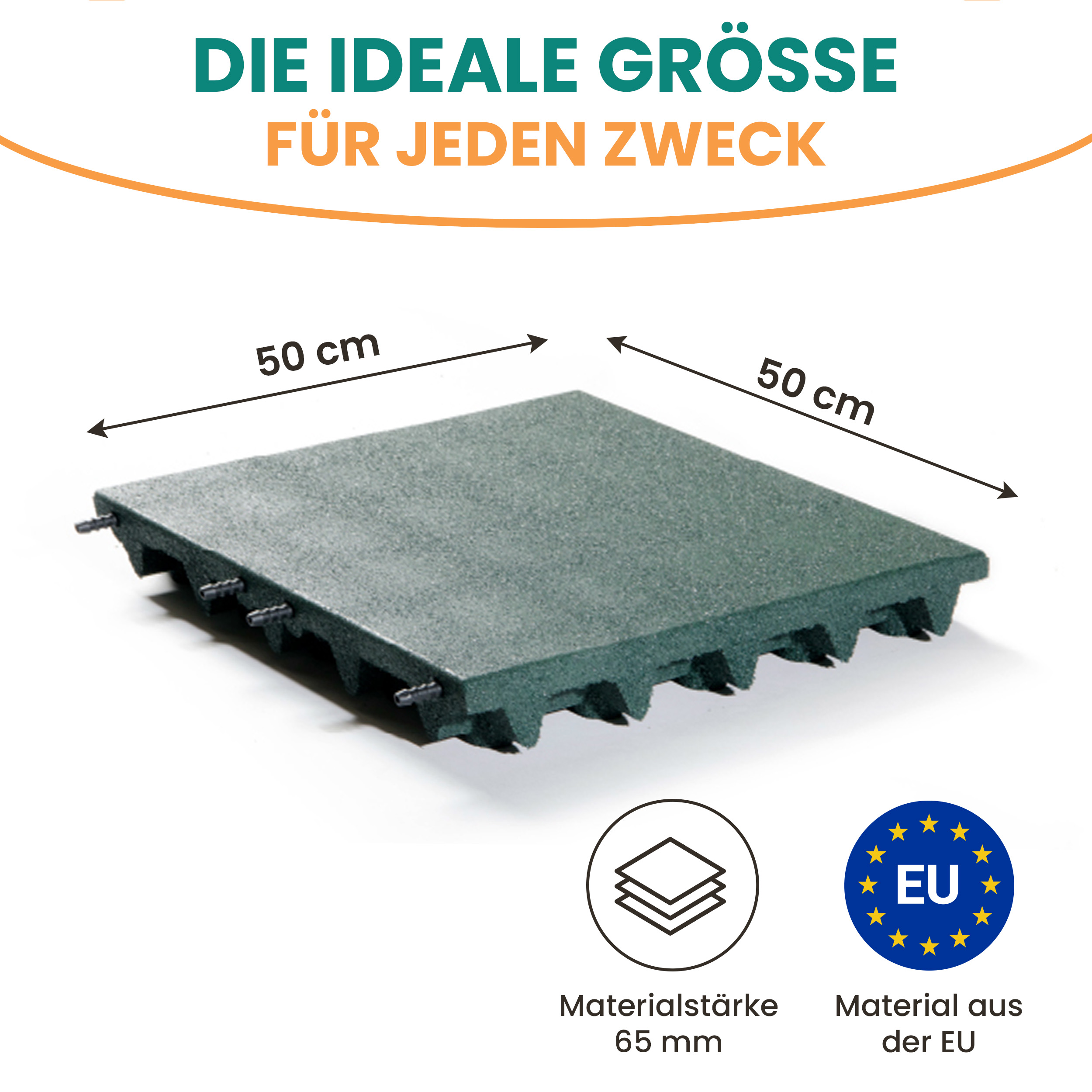 Fallschutzmatte 50x50 cm Gummimatte für Spieltürme Schaukel Rutsche Outdoor