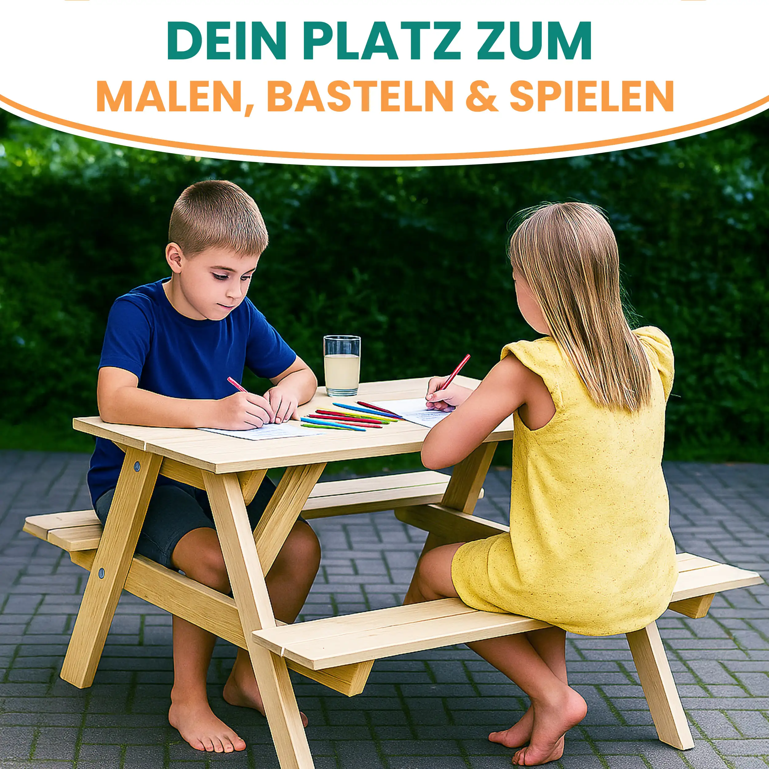 Kindersitzgarnitur Picknicktisch  Sitzgruppe Gartenmöbel Outdoor