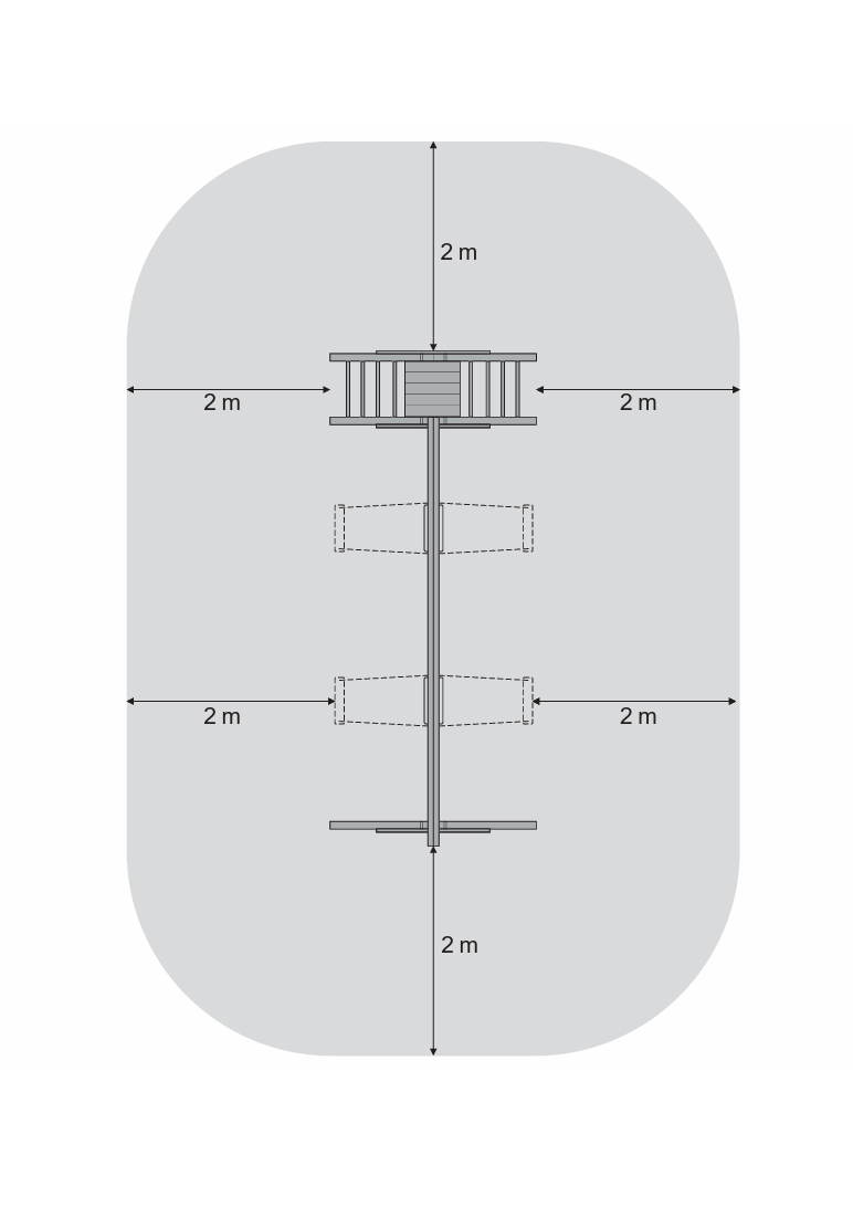Schaukelgerüst Modell 4.2 mit Doppelschaukel für Kinder mit Podest für Rutsche