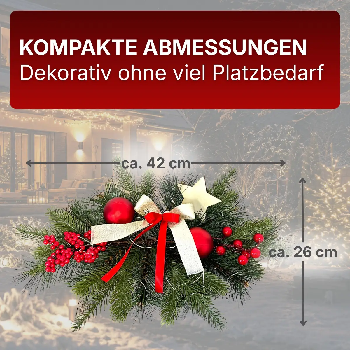 Adventsgesteck 26x42 cm
