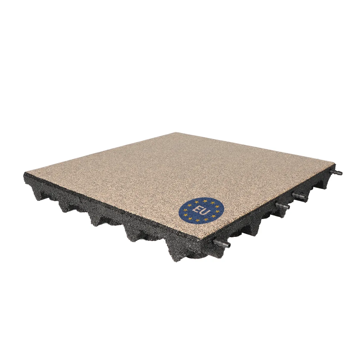 Fallschutzmatte 50x50 cm Wüstenbraun 65 mm aus Gummi für Spielgeräte