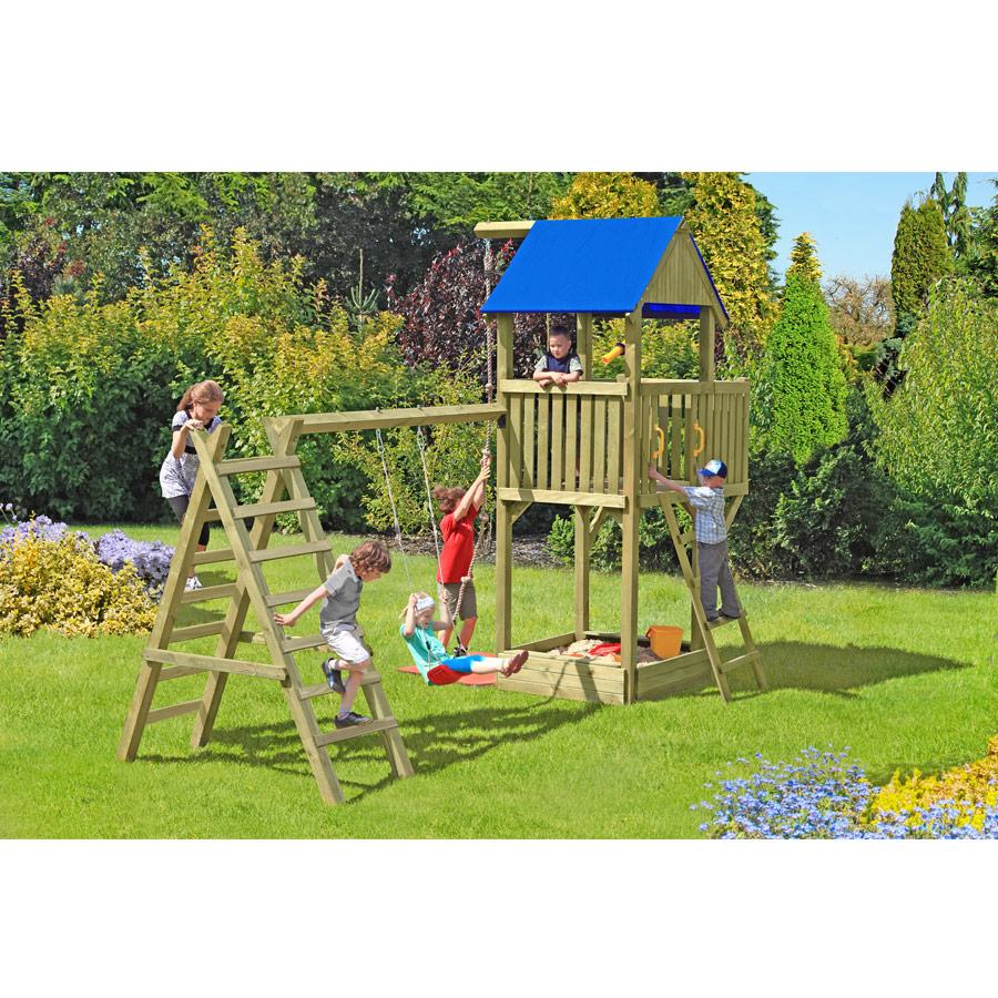Spielturm Wikinger mit Schaukel