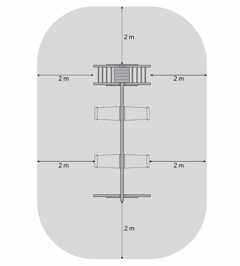 Schaukelgerüst Classic Modell 4.2 aus Holz mit Rutsche, Doppelschaukel und Leiter mit Podest