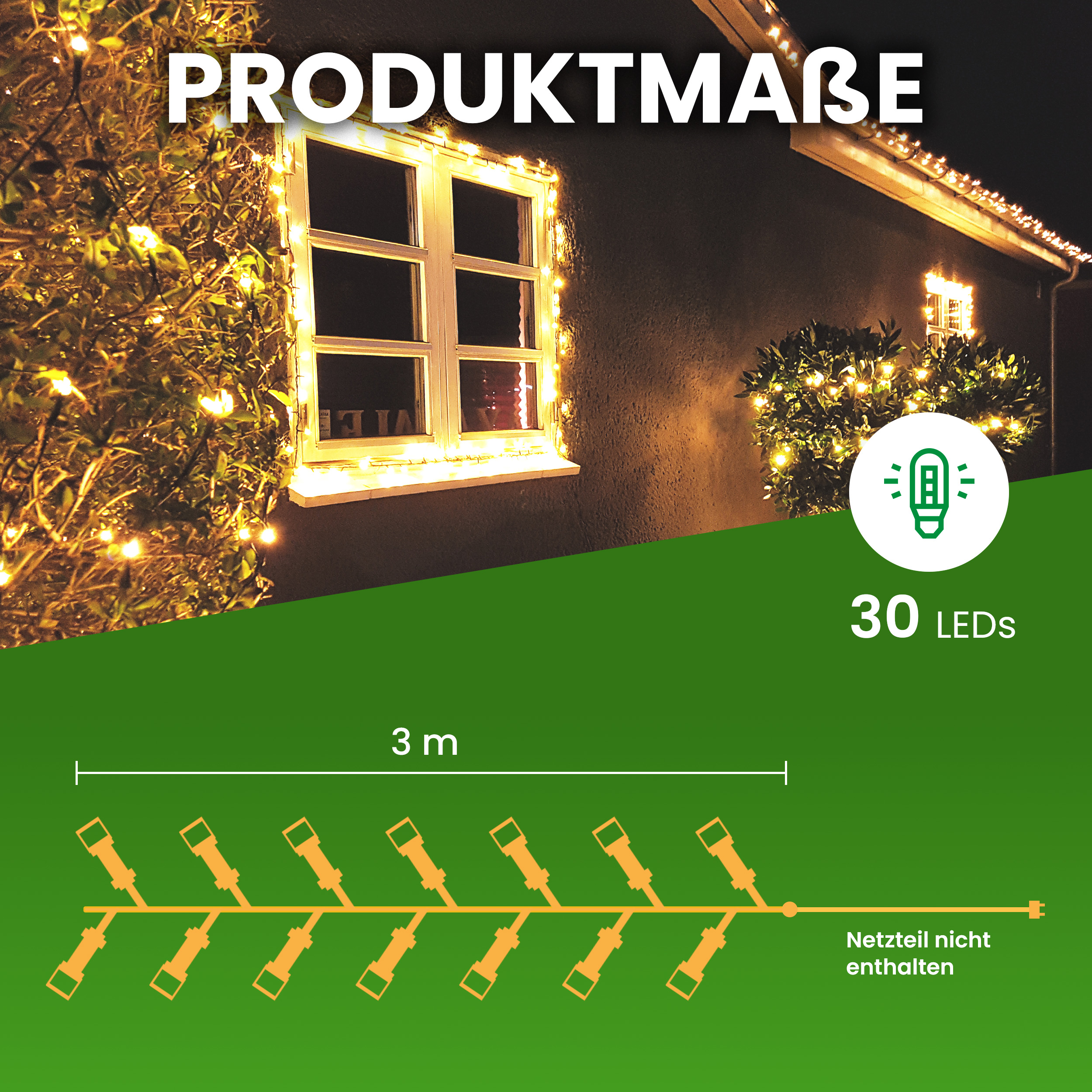 PRO CONNECT LED Lichterkette warmweiß – IP44 für innen & außen