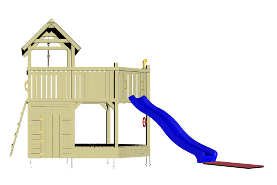 Spielturm Holz Piratenschiff Rauhbein mit Rutsche