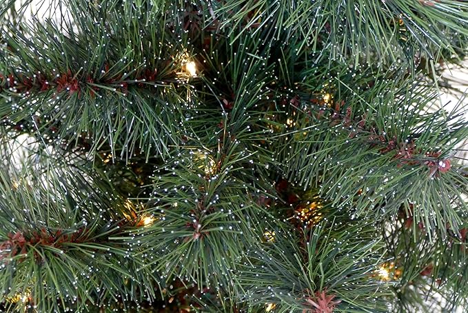 Künstlicher Weihnachtsbaum LED warmweiß kiefernähnlich mit Frosteffekt batteriebetrieben beleuchtet