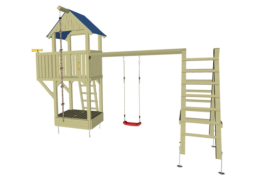 Spielturm Wikinger mit Schaukel