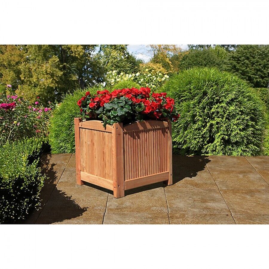Pflanzkasten aus Lärchenholz 51x51x51 cm 4-eckig Blumenkasten quadratisch