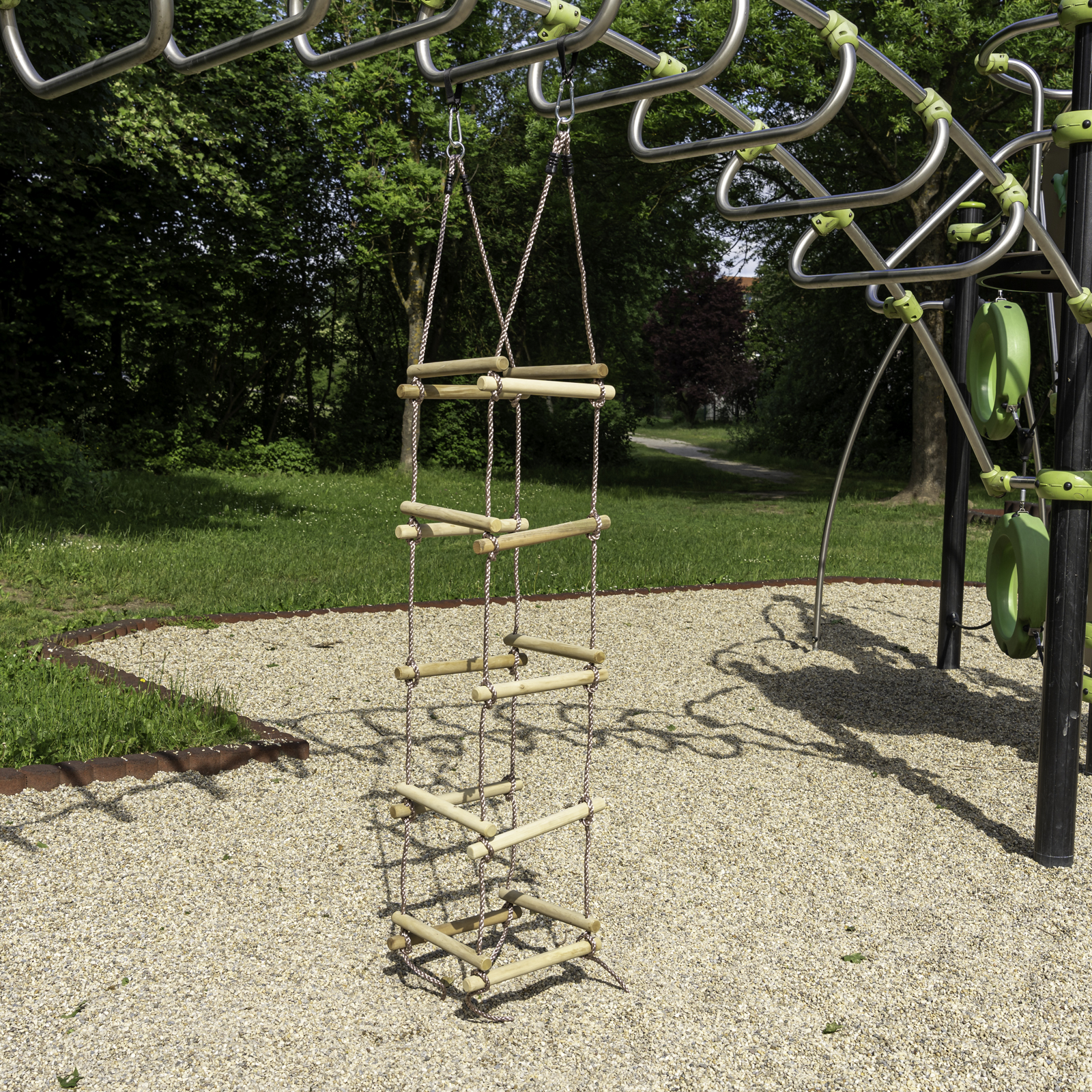 Strickleiter 2 m mit Holzsprossen 5 Ebenen für Kinder Kletterleiter für Spielturm