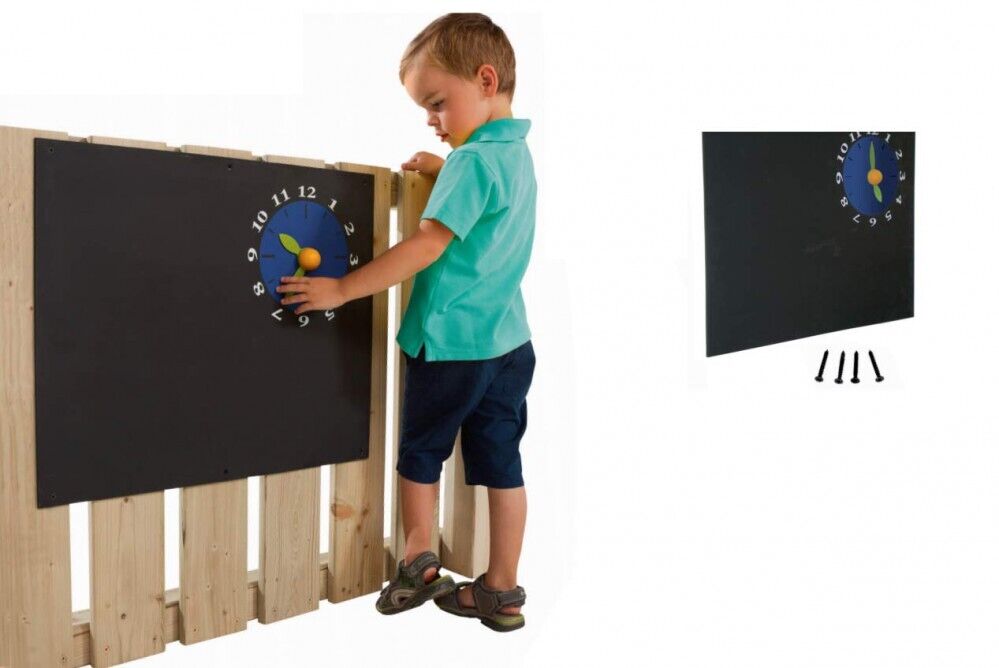 Kreidetafel mit Uhr Spielzeug für Kinder im Garten oder Kinderzimmer Blackboard Tafel