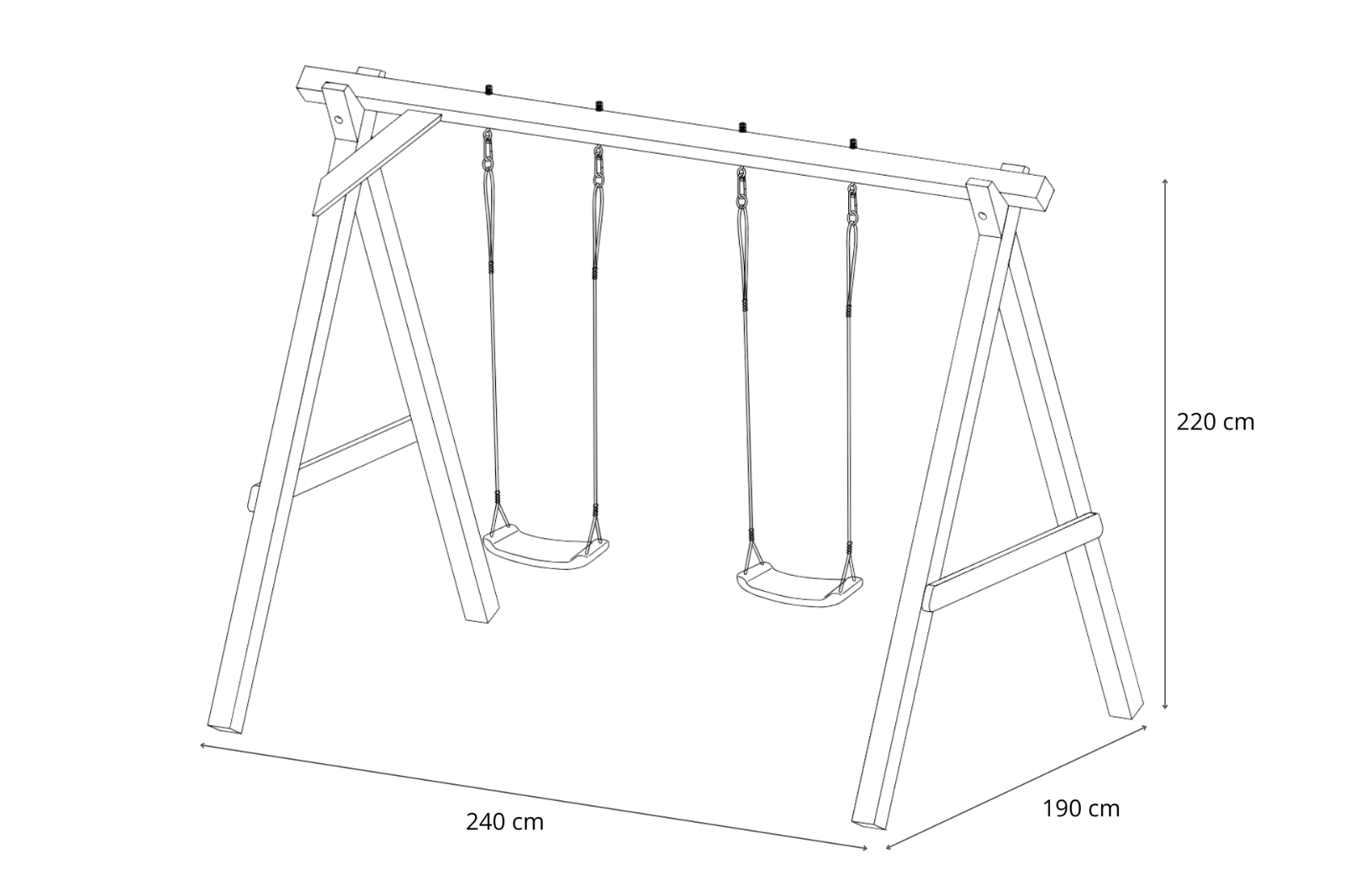 Schaukelgestell aus Lärchenholz Premium 1.2 Doppelschaukel für Kinder Schaukel für Garten