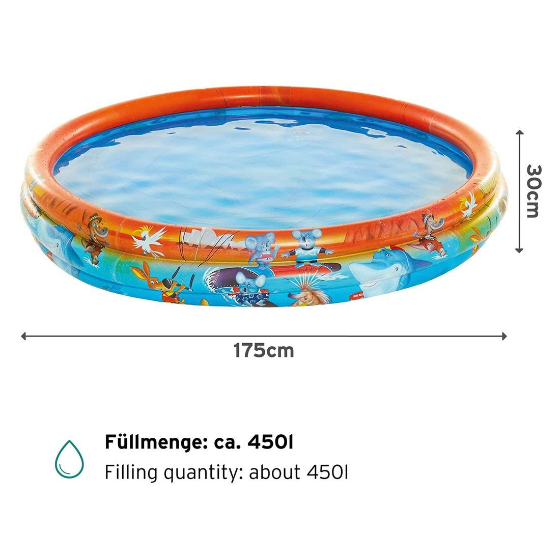 Planschbecken Down Under Kinder Pool aufblasbar Outdoor Kleinkind Baby Becken