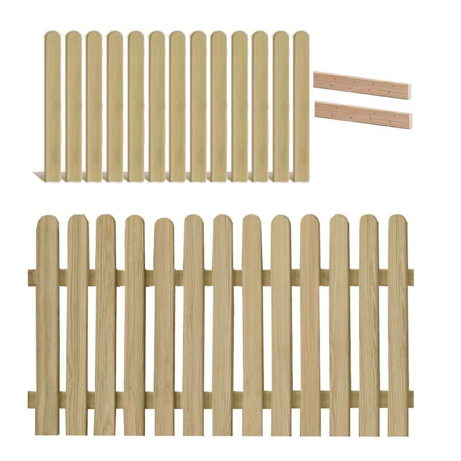 Holzpaket für Vorgartenzaun aus Lärchenholz Holzzaun mit 2 Riegeln