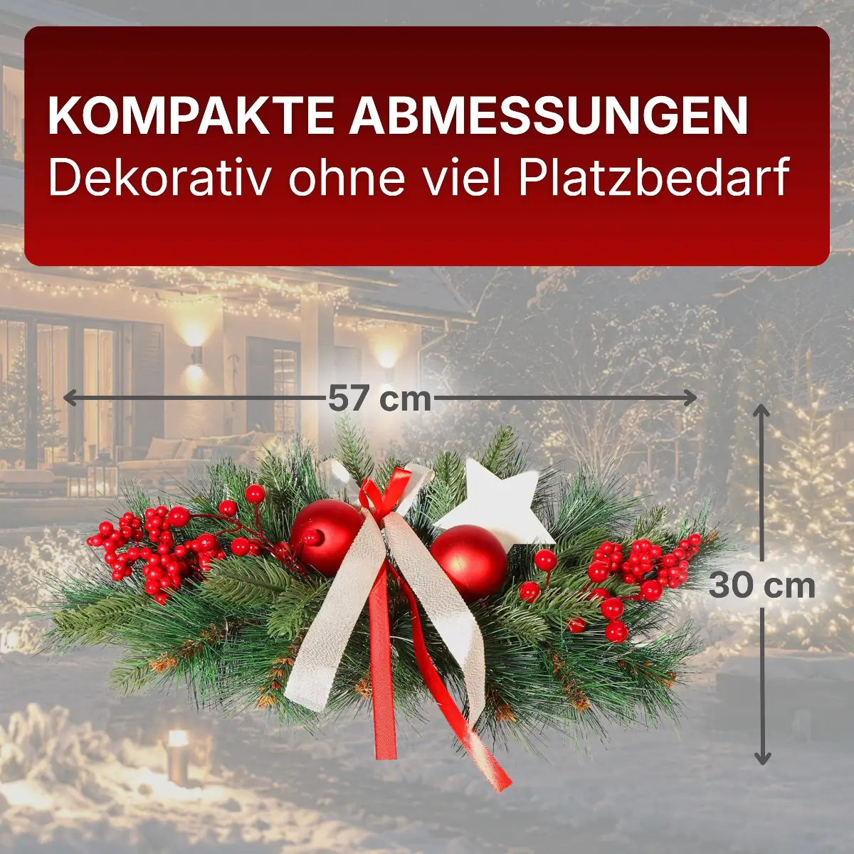 Adventsgesteck 30x57 cm