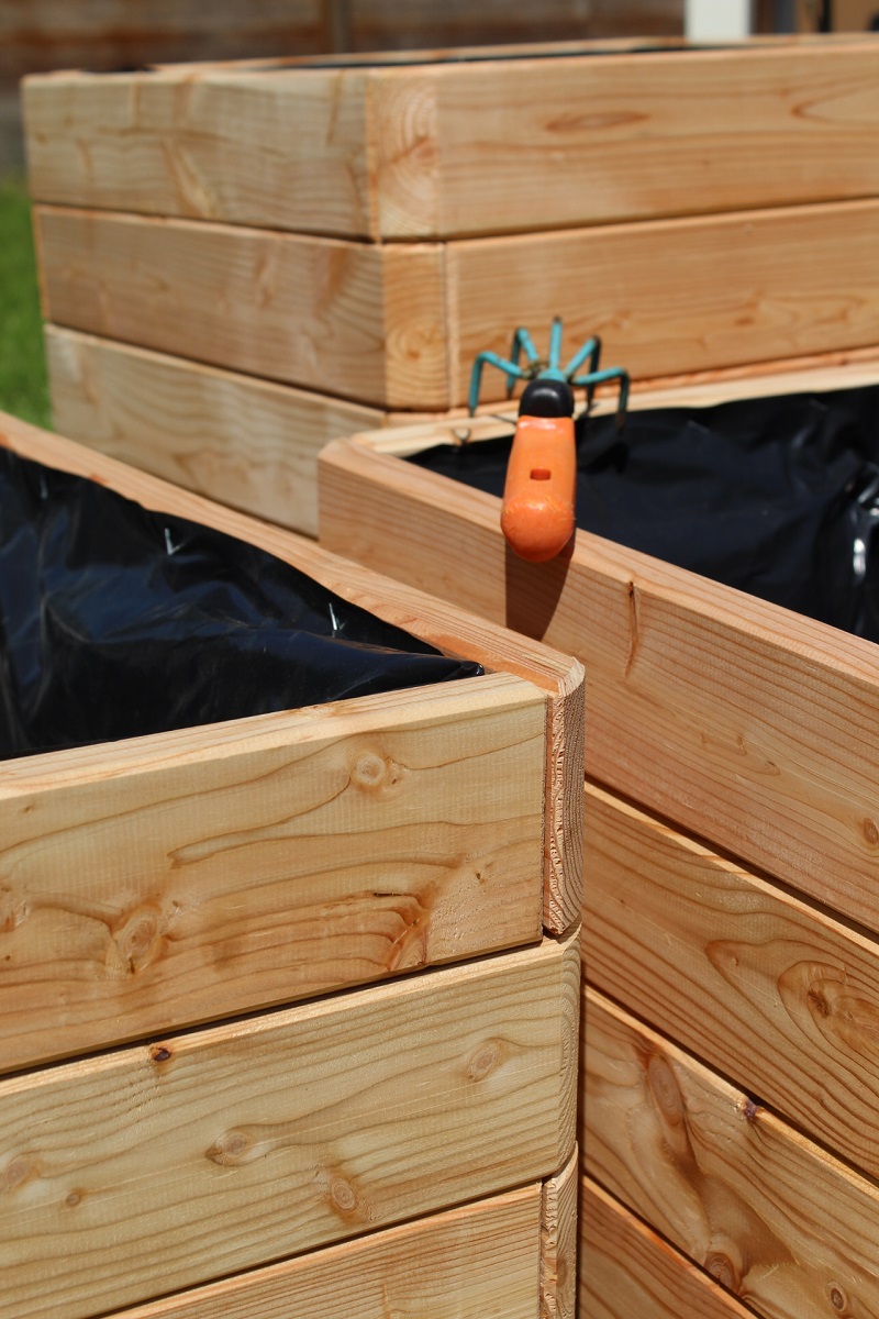 Massiver Pflanzkasten Mammut 50x50xH39 cm aus Lärchenholz natur Blumenkasten Blumentopf Pflanzkübel Kräutertopf