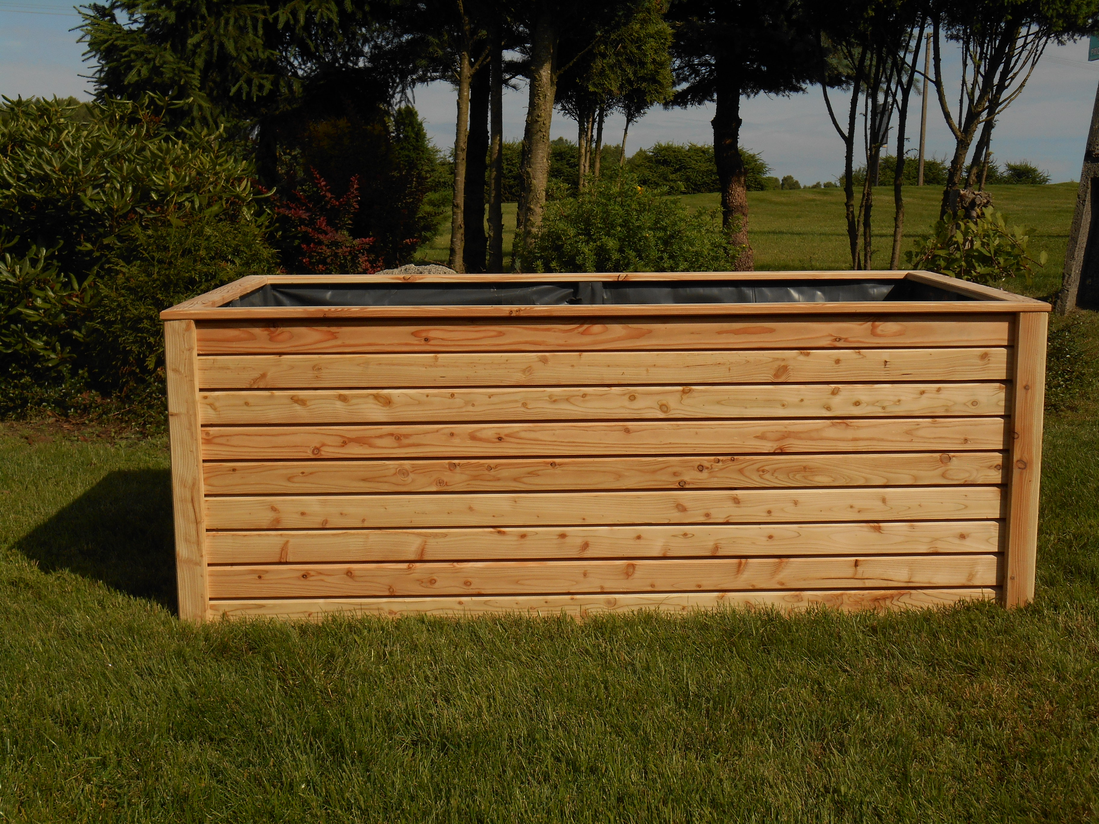 Hochbeet 180x80xH72 cm aus modernen Rhombusleisten Lärche natur Massivholz Pflanzbeet Kräuterbeet Gemüsebeet