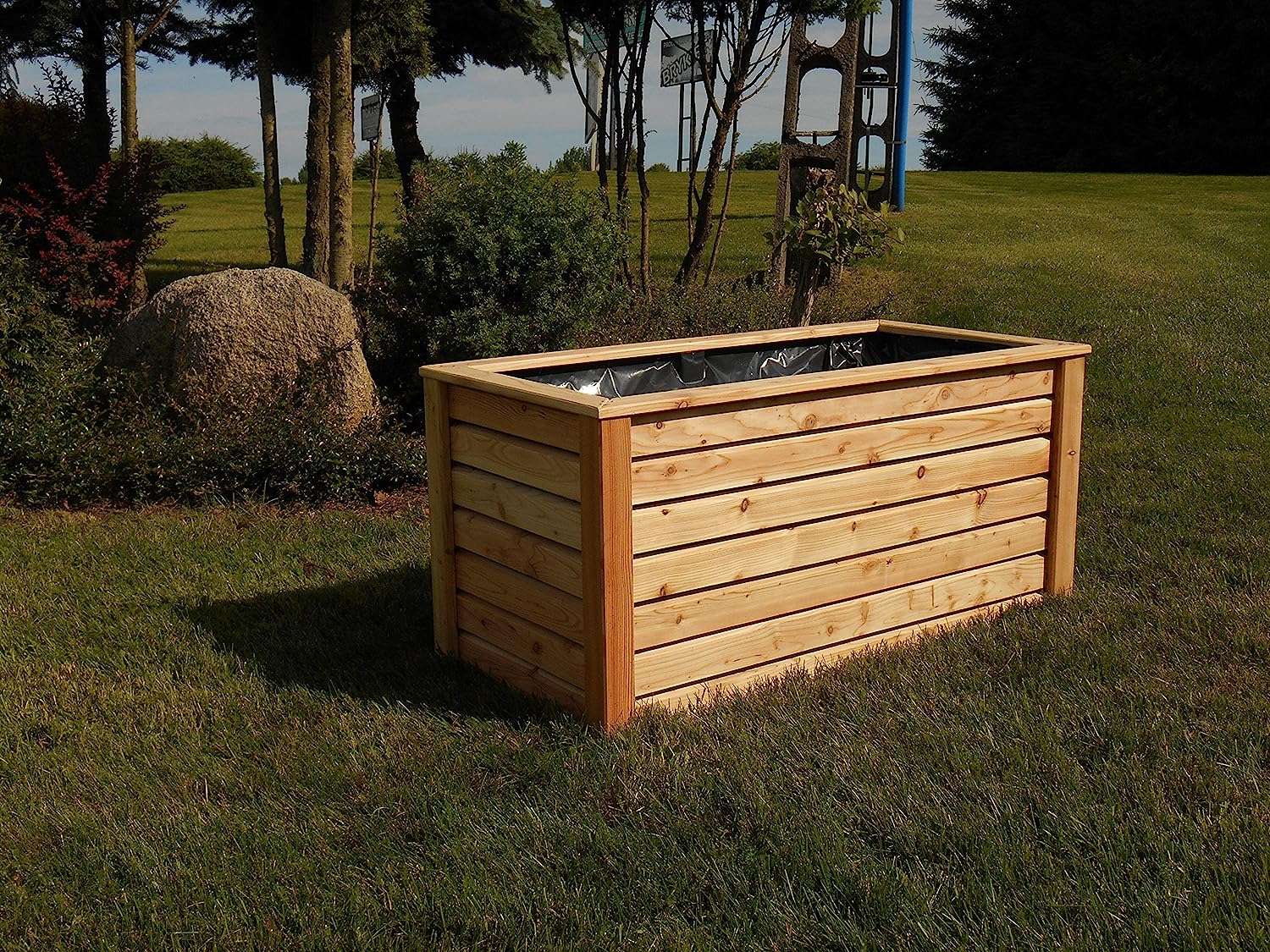 Hochbeet 150x60xH72 cm aus modernen Rhombusleisten Lärche natur Massivholz Pflanzbeet Kräuterbeet Gemüsebeet