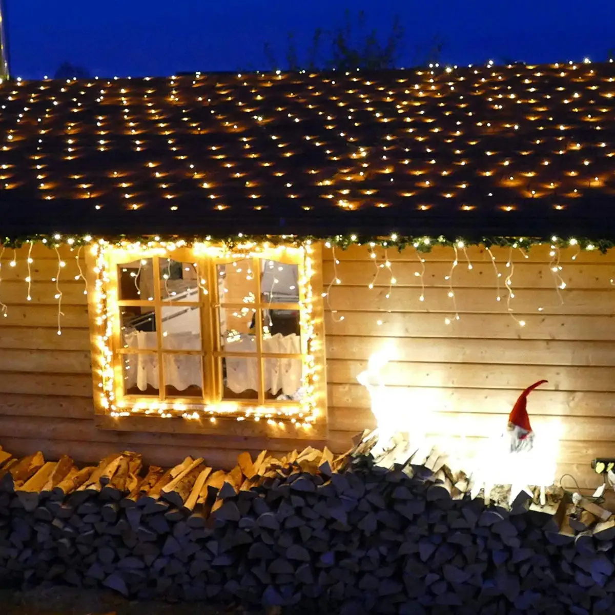 LED-Lichternetz mit Kabel 160–360 LED (verschiedene Größen)