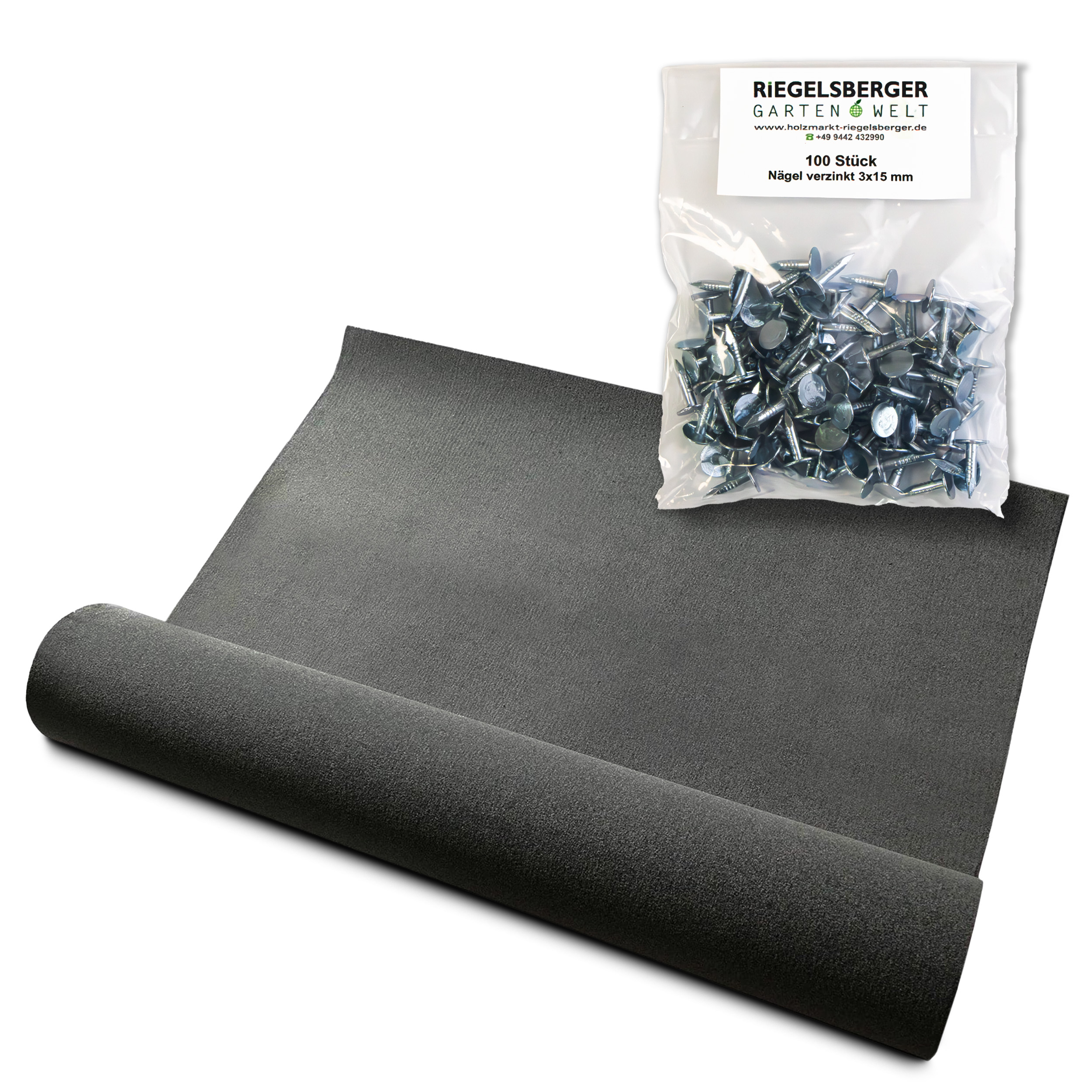 Bitumen Dachpappe schwarz Bitumenbahn zur Dacheindeckung Dachbahn inkl. 100 Stück Dachpappnägel