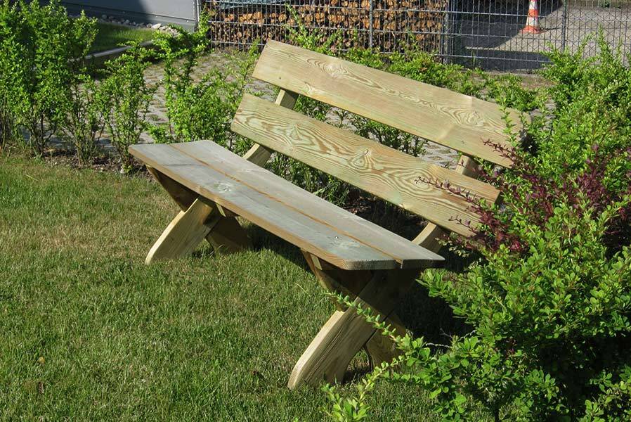 Gartenbank aus Holz KDI 3 Sitzer 150 cm Sitzbank rustikal für den Garten Bank