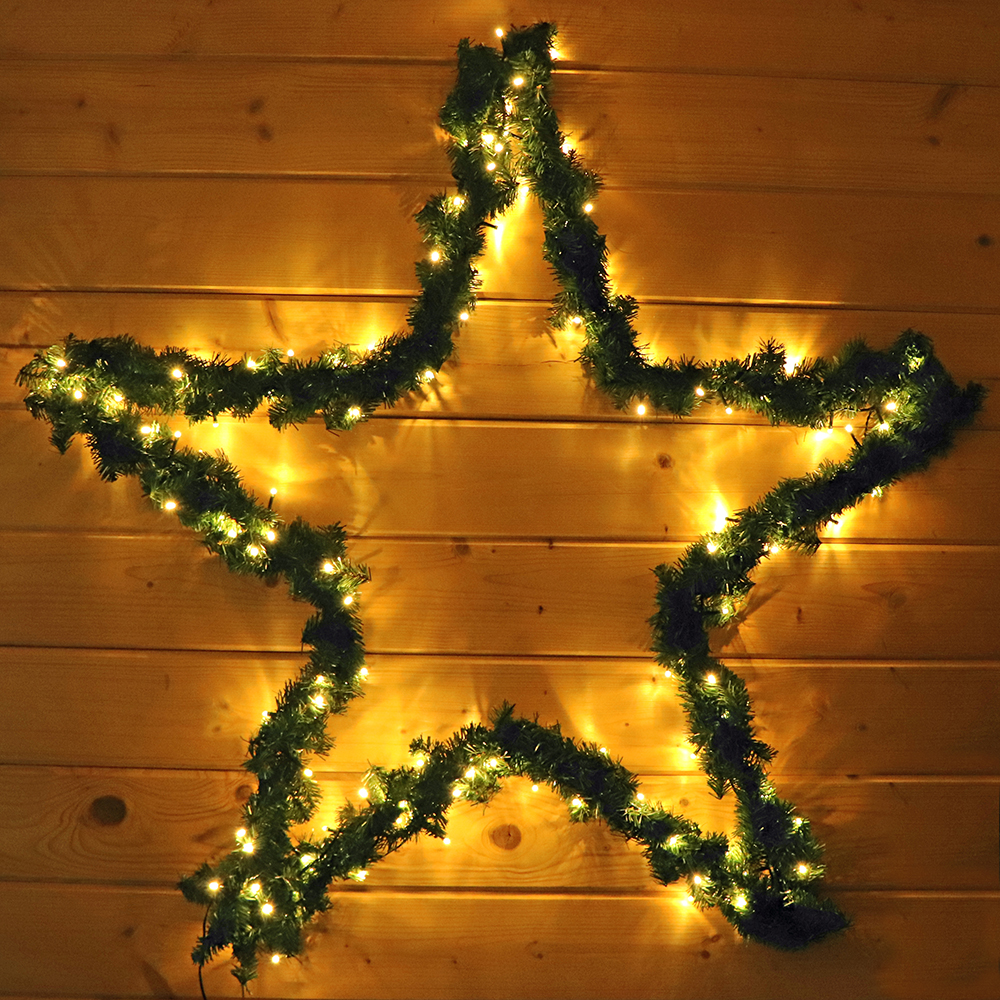 Girlanden-Stern mit LED-Beleuchtung warmweiß Lichterkette Stern Girlande