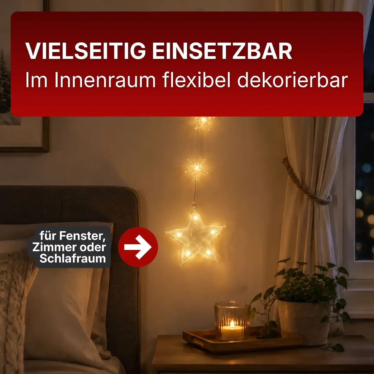 Sternen-Lichterkette für innen